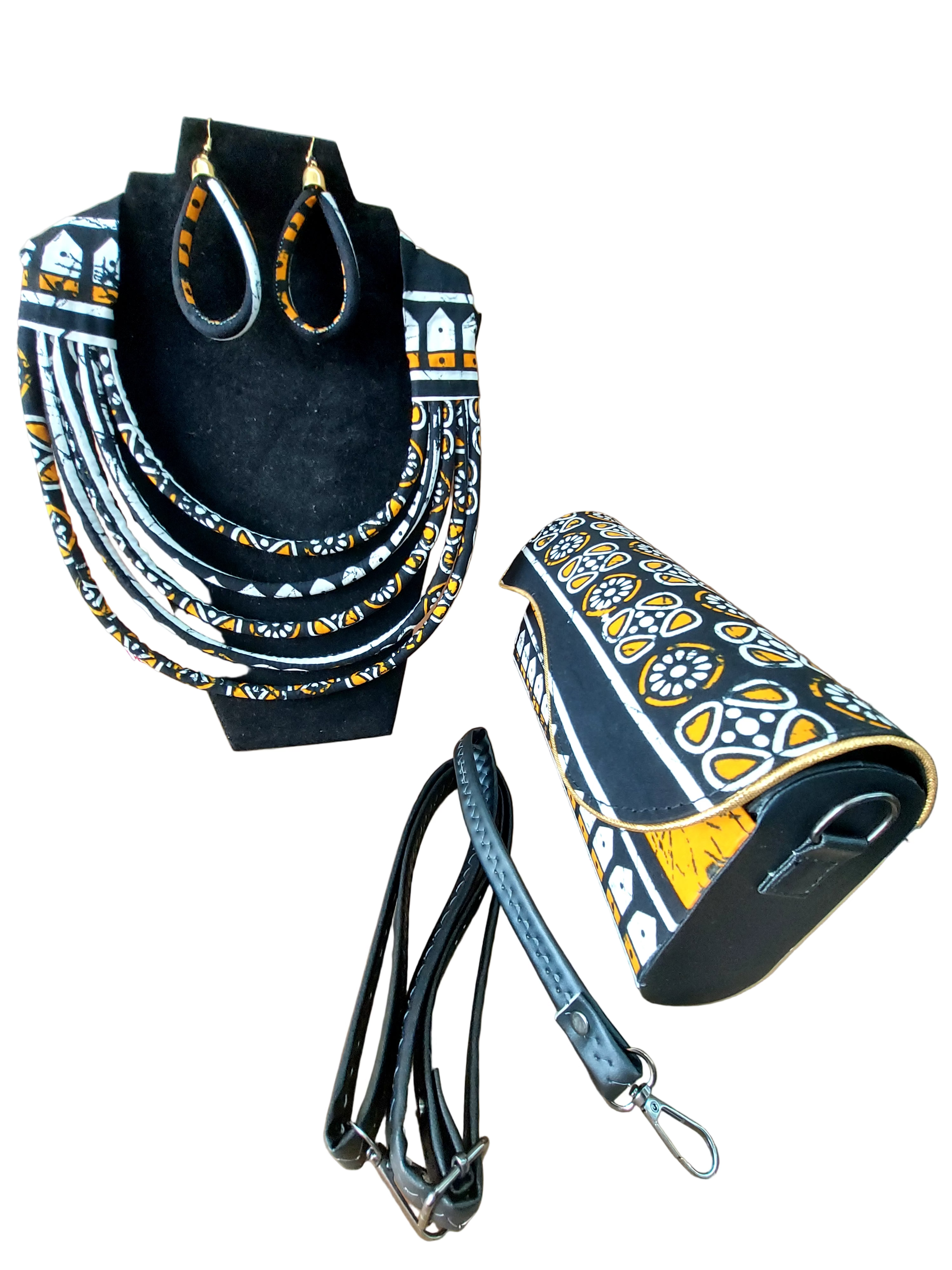 Clutch Bag & Rope  Necklace Set /African Print /Ankara17