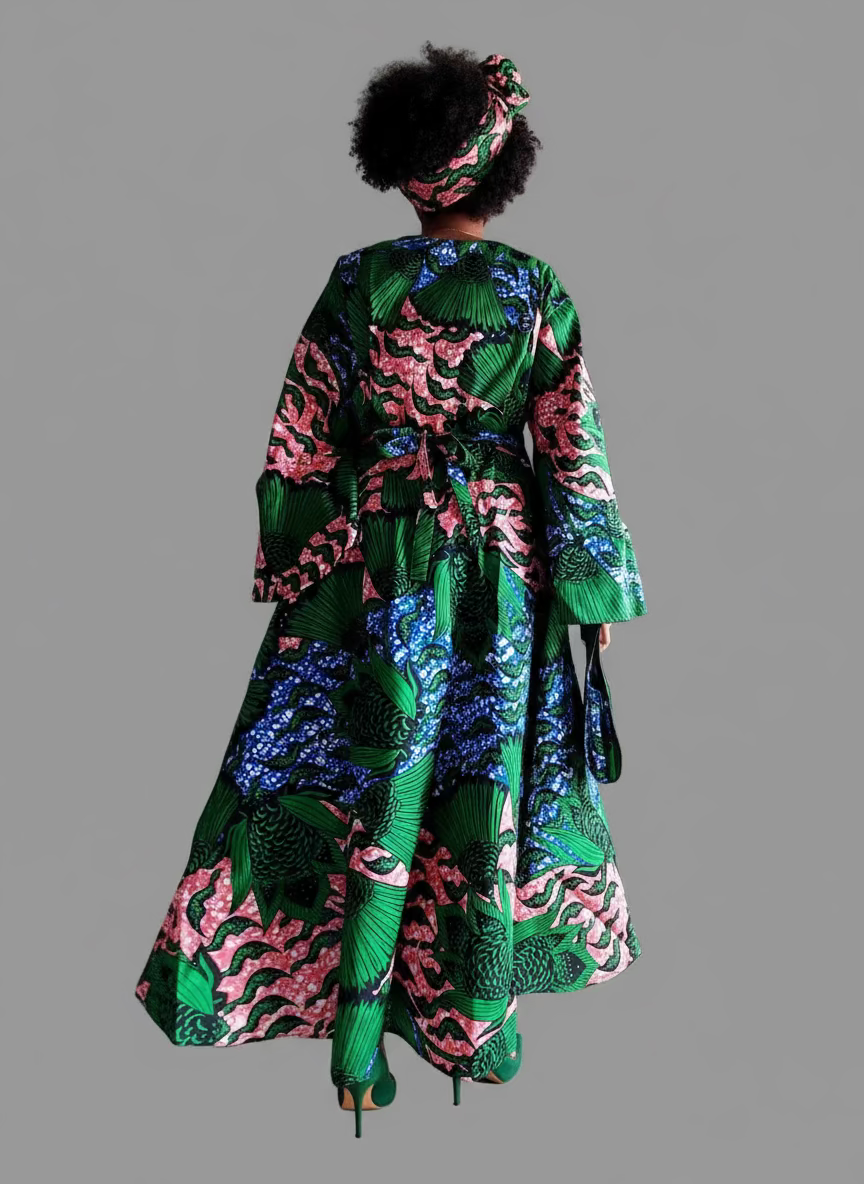 Combo - Long Wrap Dress + Pocketbook Set3 2025