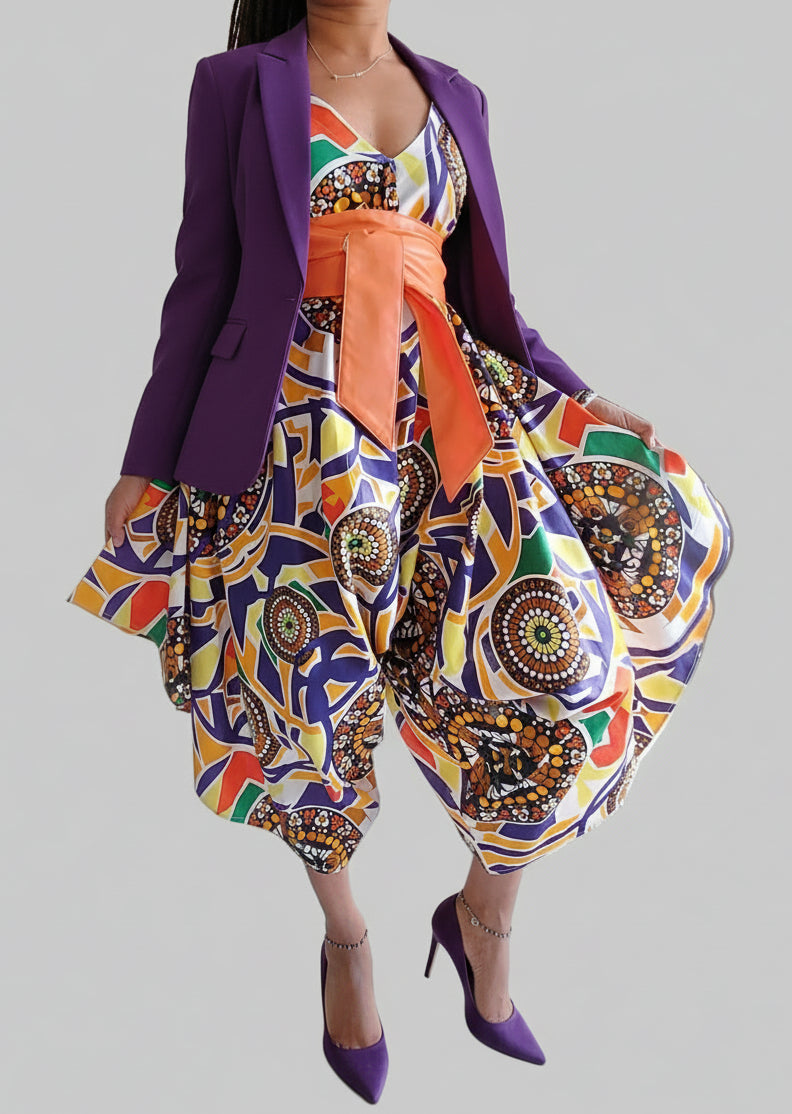 Harem Romper / Jumpsuit - Multi 9003