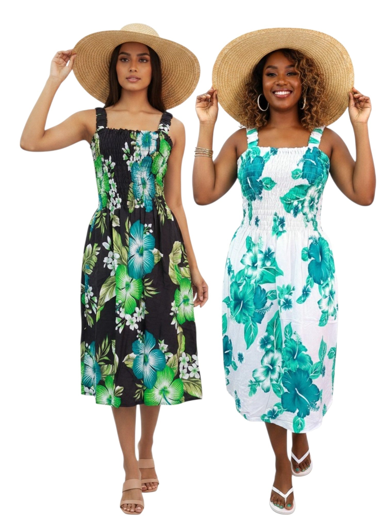 Hawaiian Floral Dress/ Mid Length (6-Pack)  571