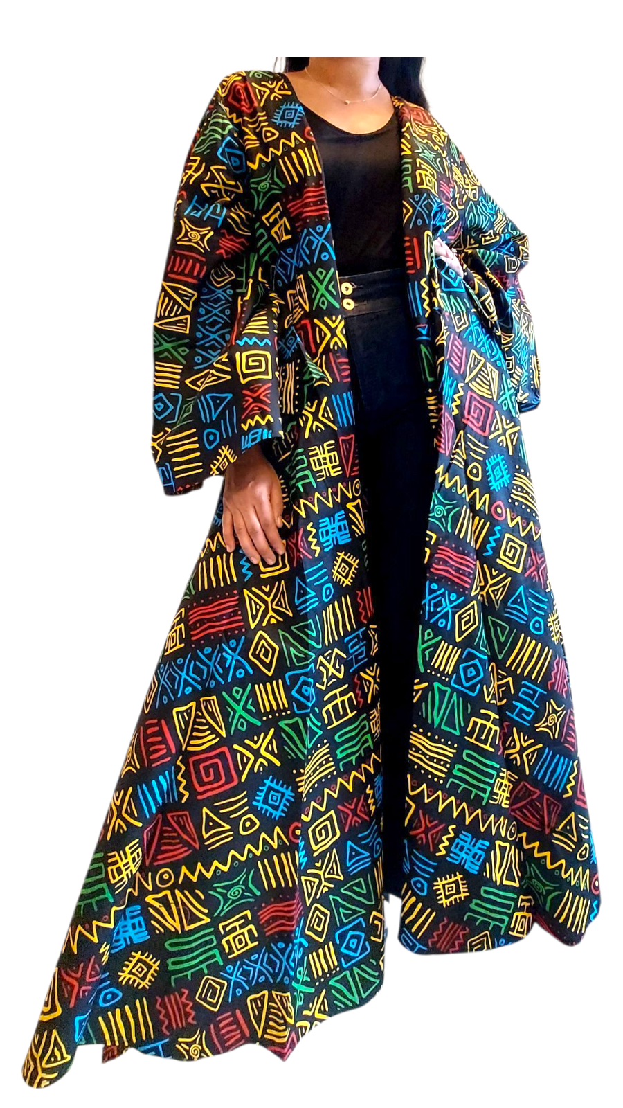 Wrap Dress / Ankara Print - 1360 Rasta