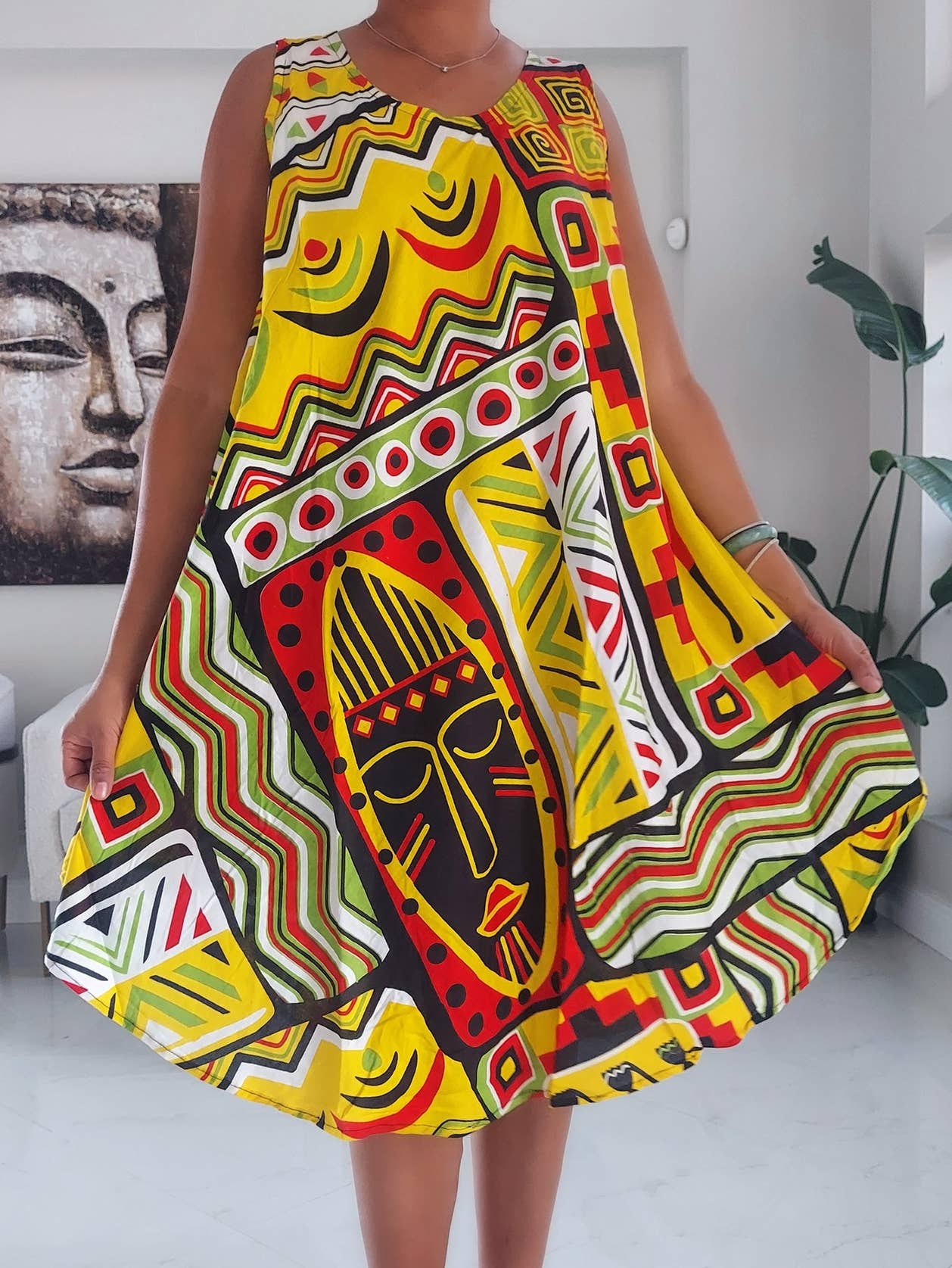Umbrella Dress/ Beach Dress/ Tribal Print- 1691