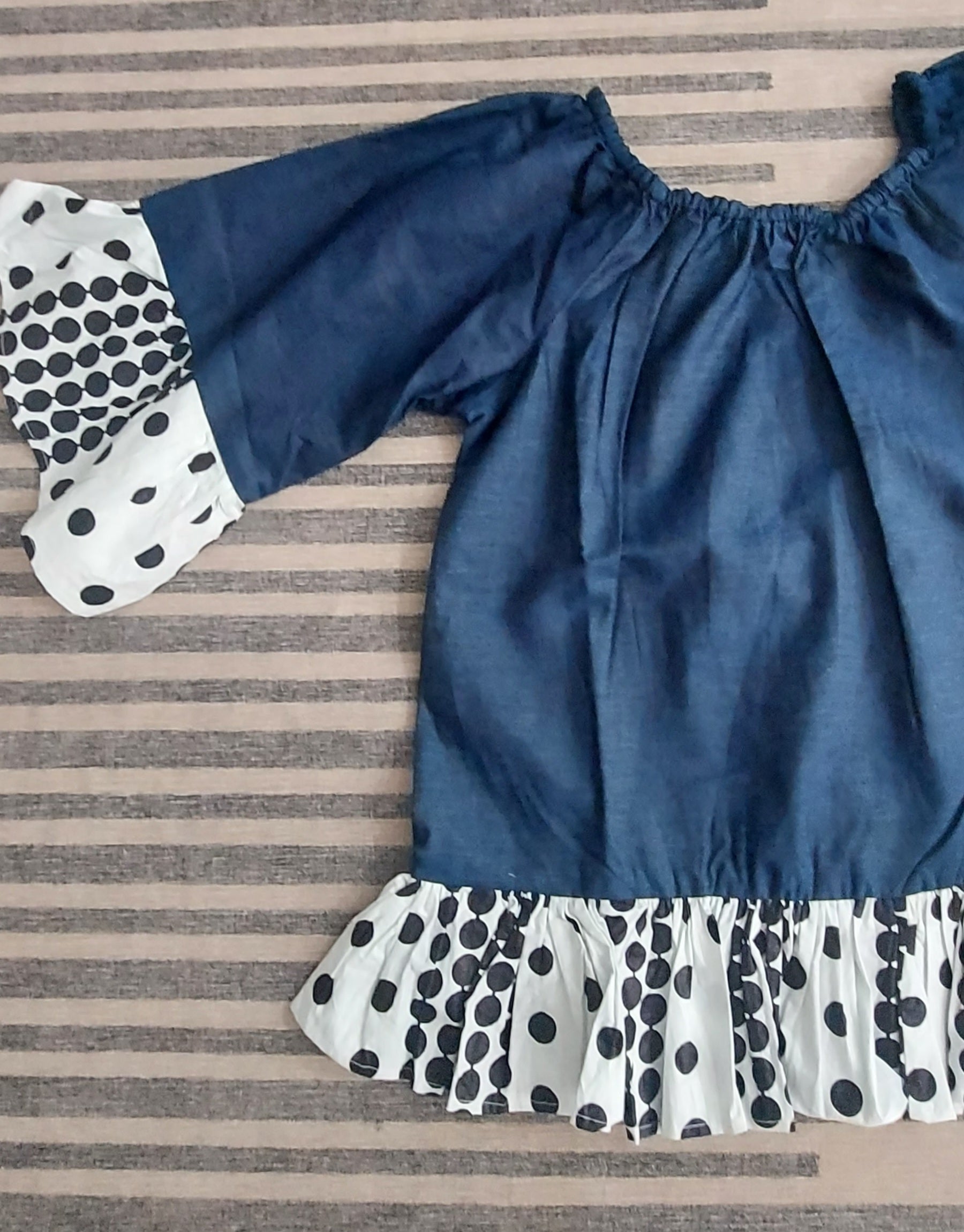 Women Denim Blouse Polkadot 7045