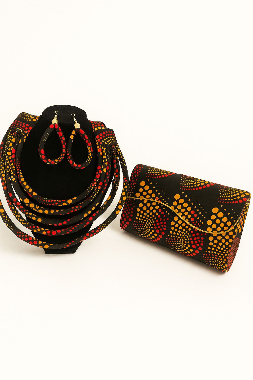 Clutch Bag & Rope  Necklace Set /African Print /Ankara11