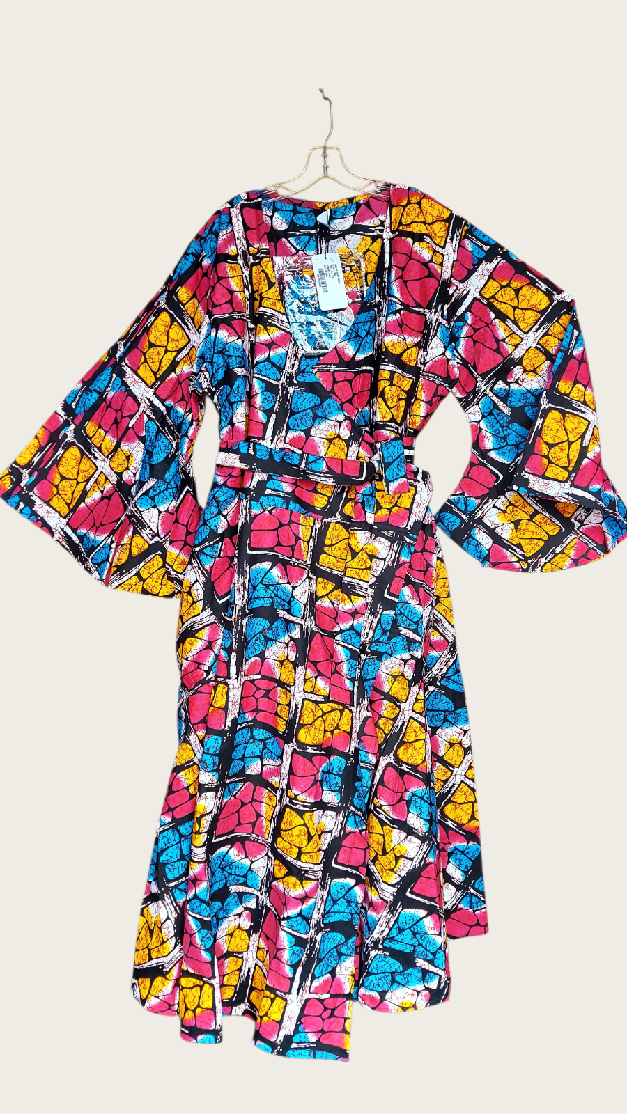 Wrap Dress / Ankara Kente Print - 1360 F