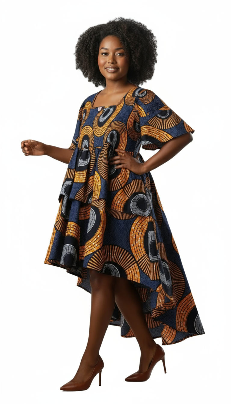 Women's High/Low Flounce Dress  -DRS045