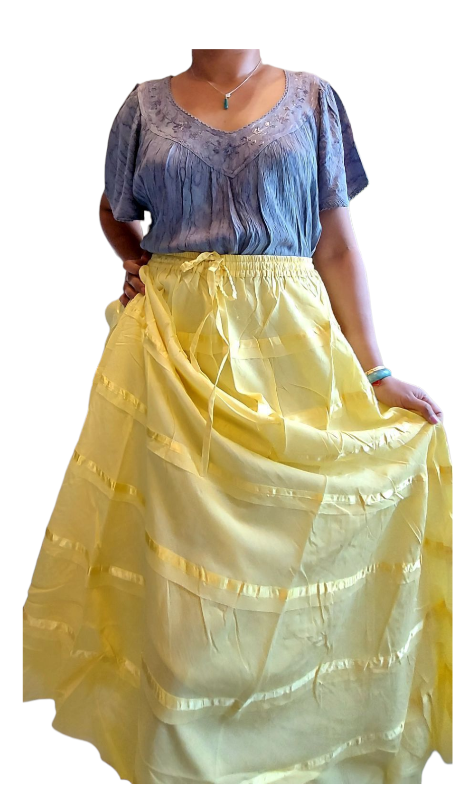 Long Tiered Cotton Skirt (SALE)