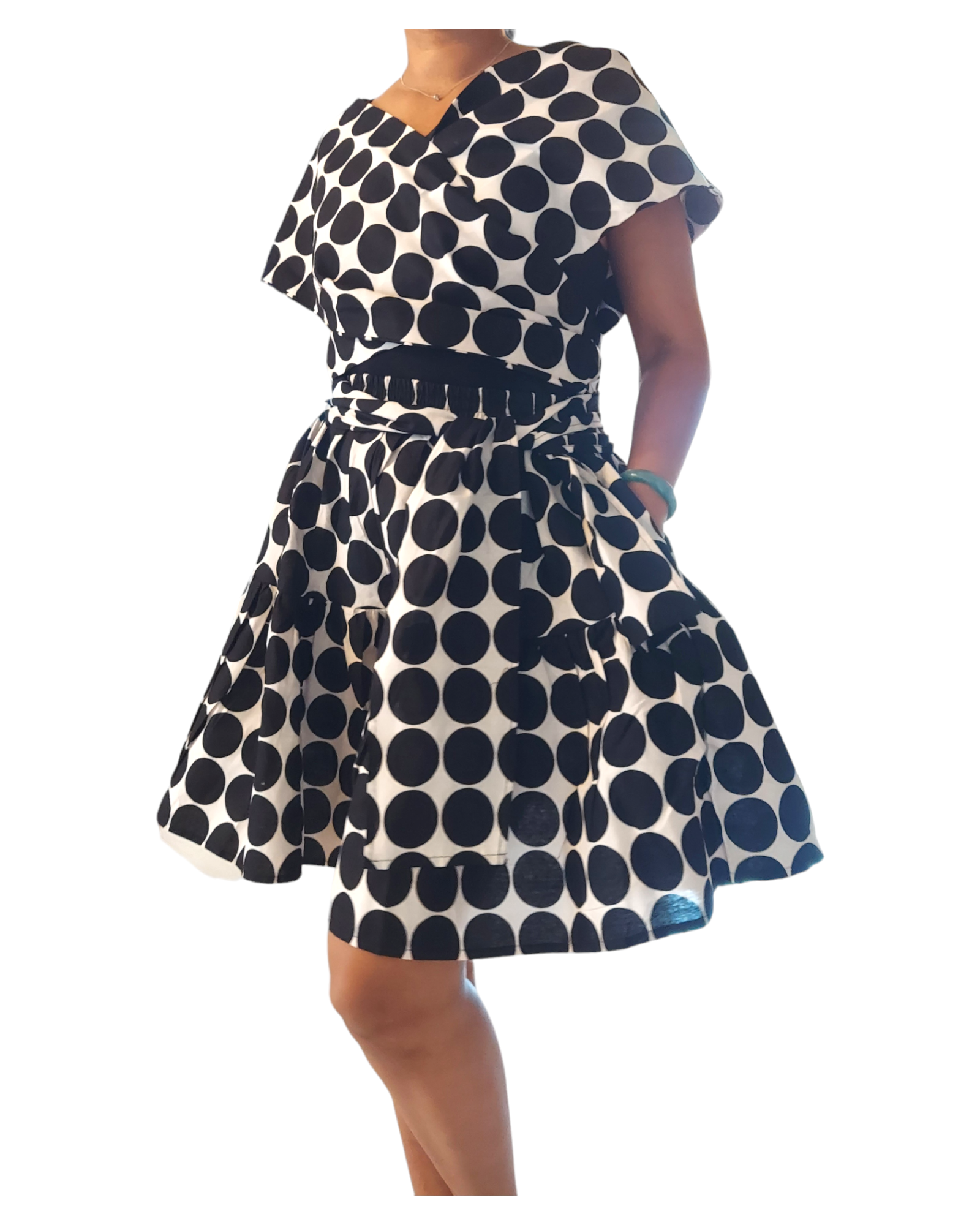 Infinity Short Pant Jumpsuit - 903  Black/White Polkadot