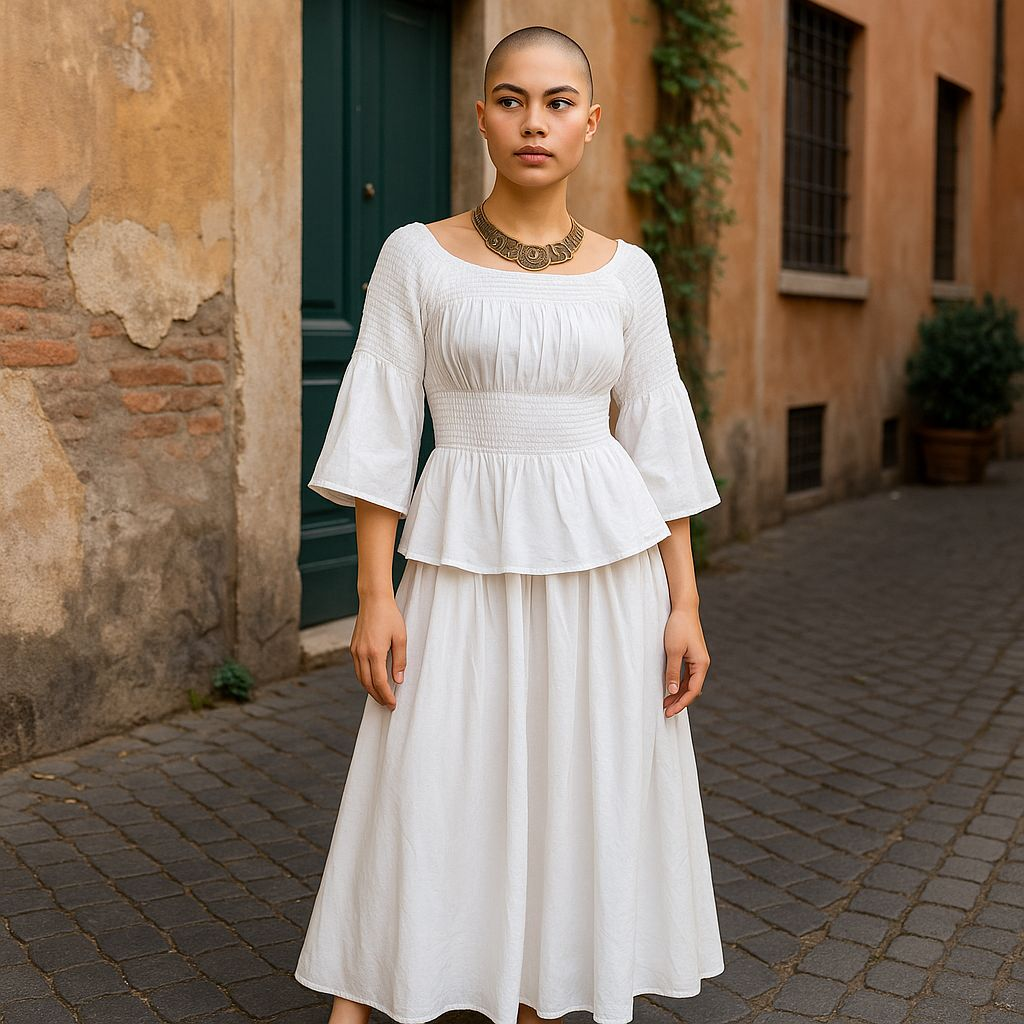 White Skirt and Blouse Set -0197001