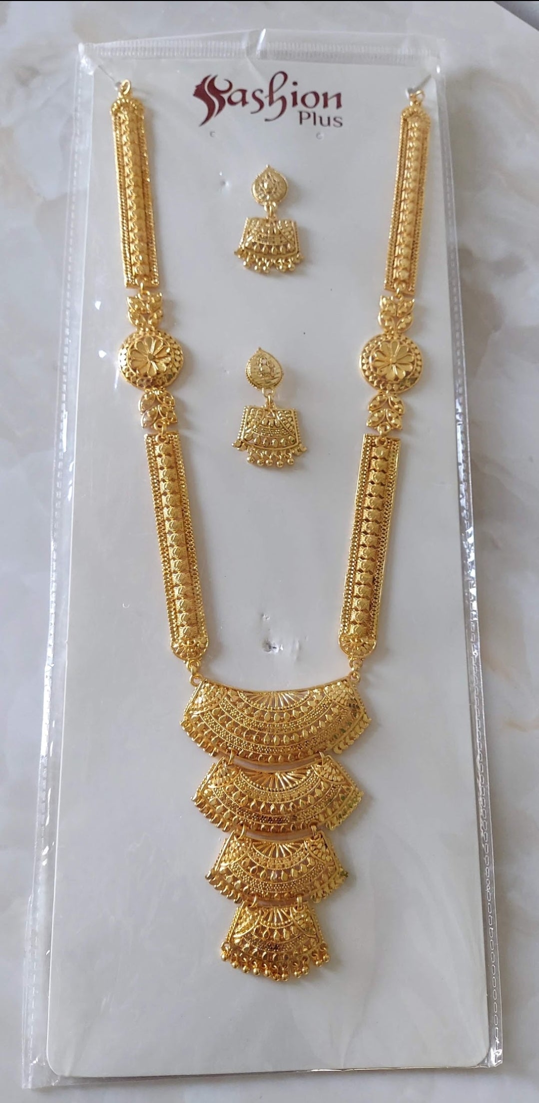 Gold Necklace & Earrings Set/ Gold Plated -1043