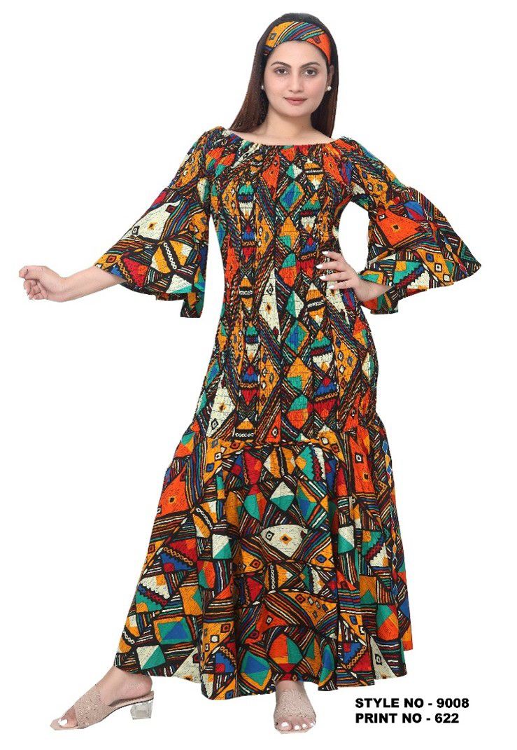 Smock Mermaid Dress -  Multi1 9008