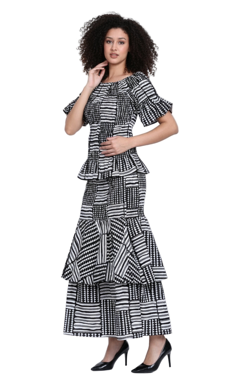 Set / Mermaid Flounce Skirt & Blouse Set 6638-002