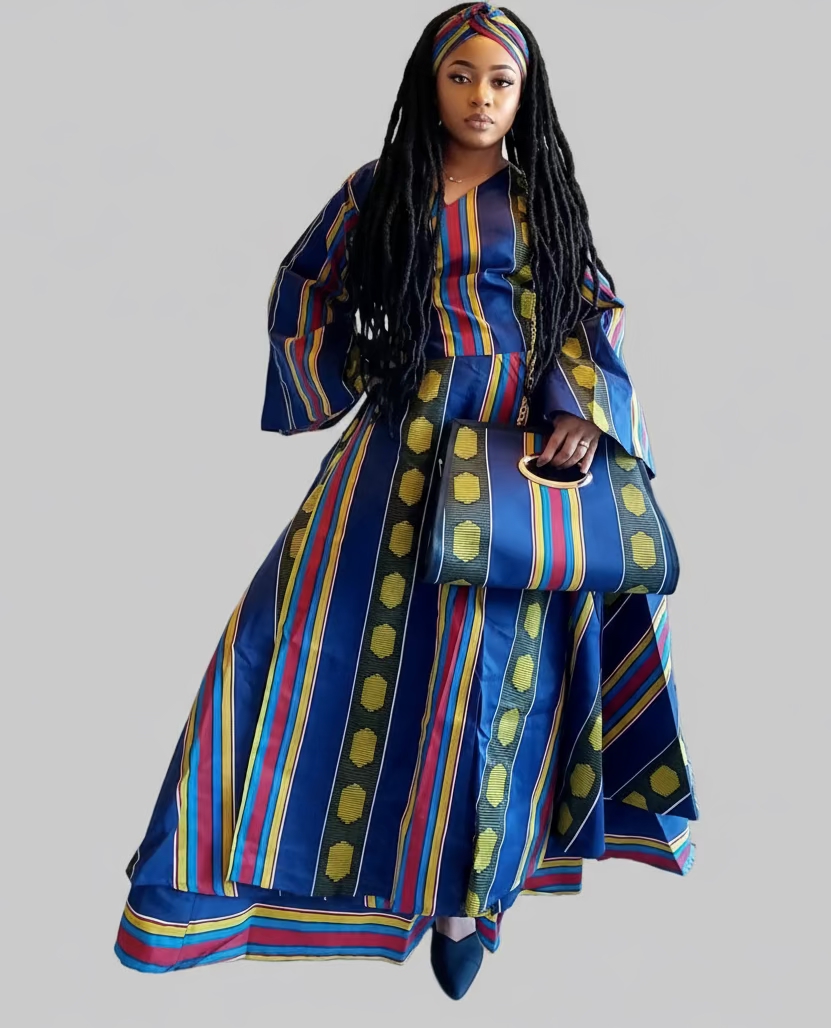 3pcs Set Maxi Skirt Pocketbook wrap Dress 2167 M