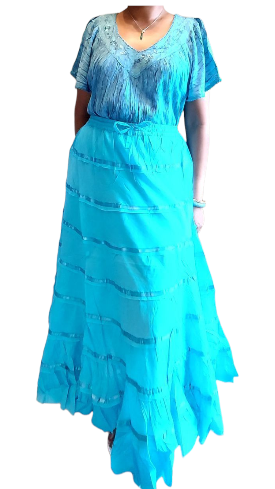 Long Tiered Cotton Skirt (SALE)