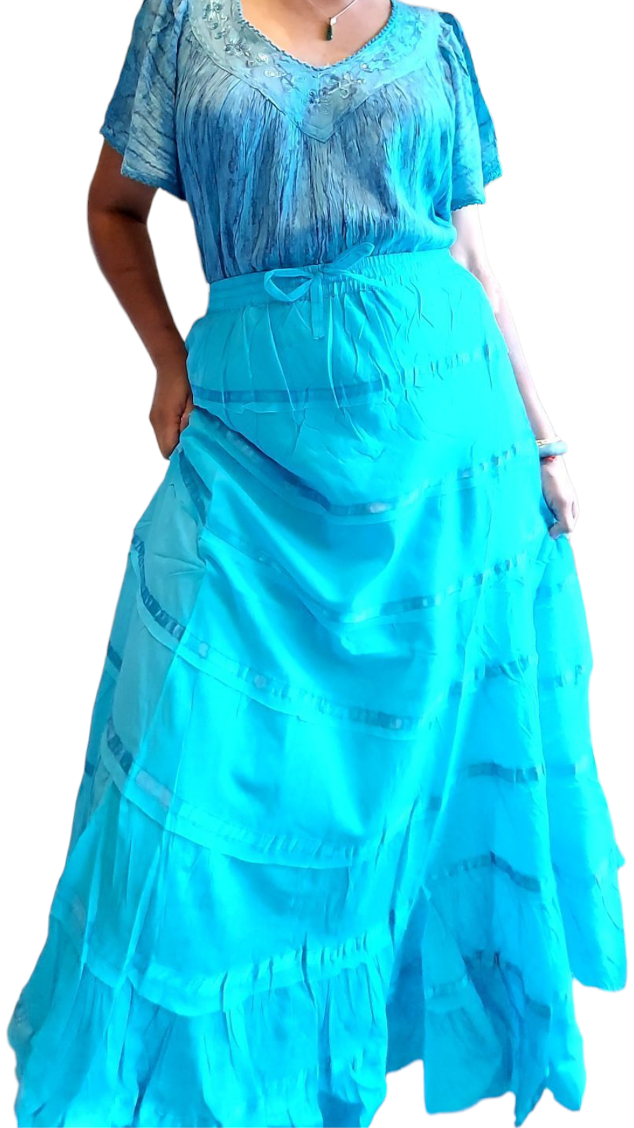 Long Tiered Cotton Skirt (SALE)