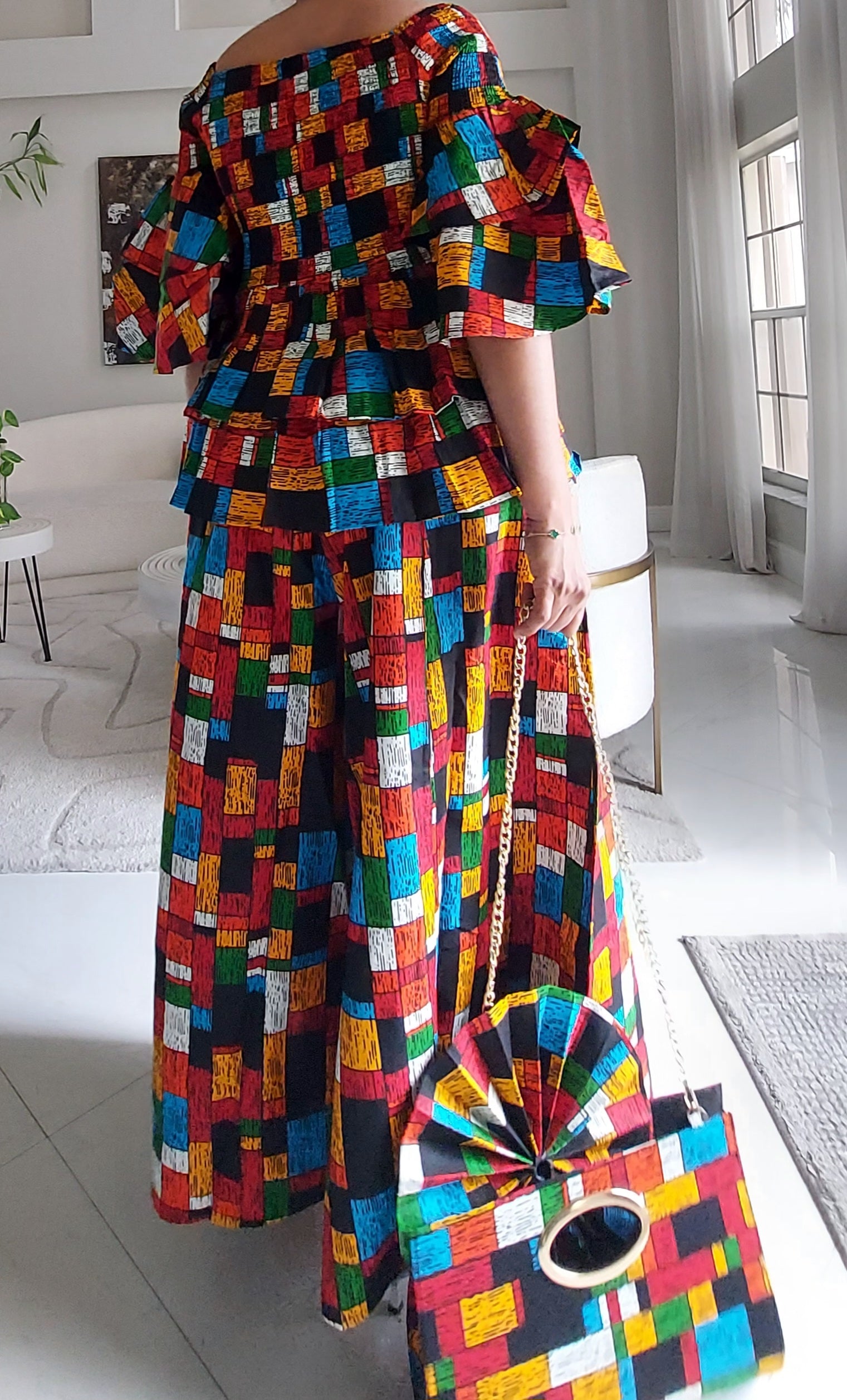 5-Piece African Ankara Pant Set Mosaic - 019-PS14G