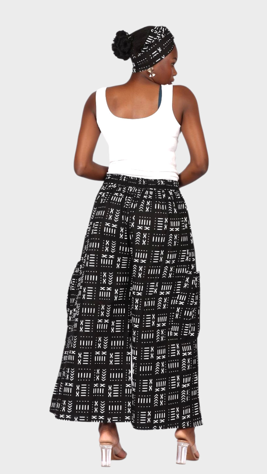 Big Pocket Palazzo Pant Print KVZ809 G