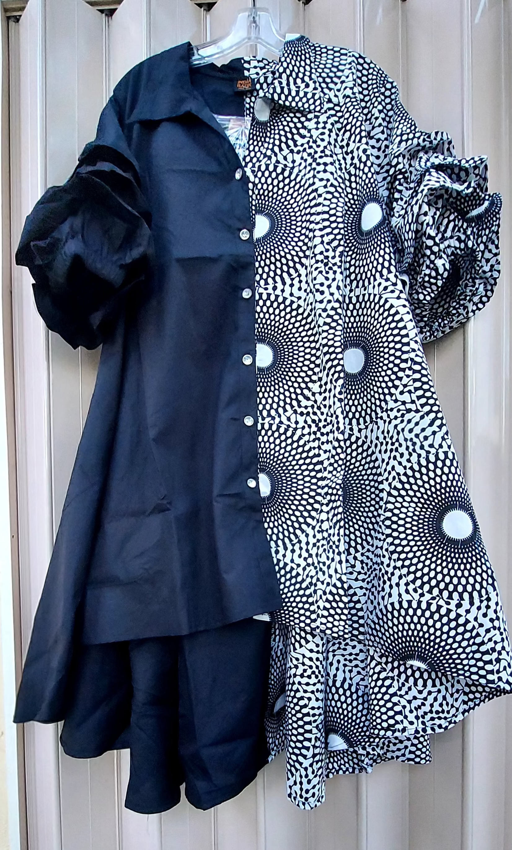 Swing Dress/ Cotton Two Tone 25013 - 57