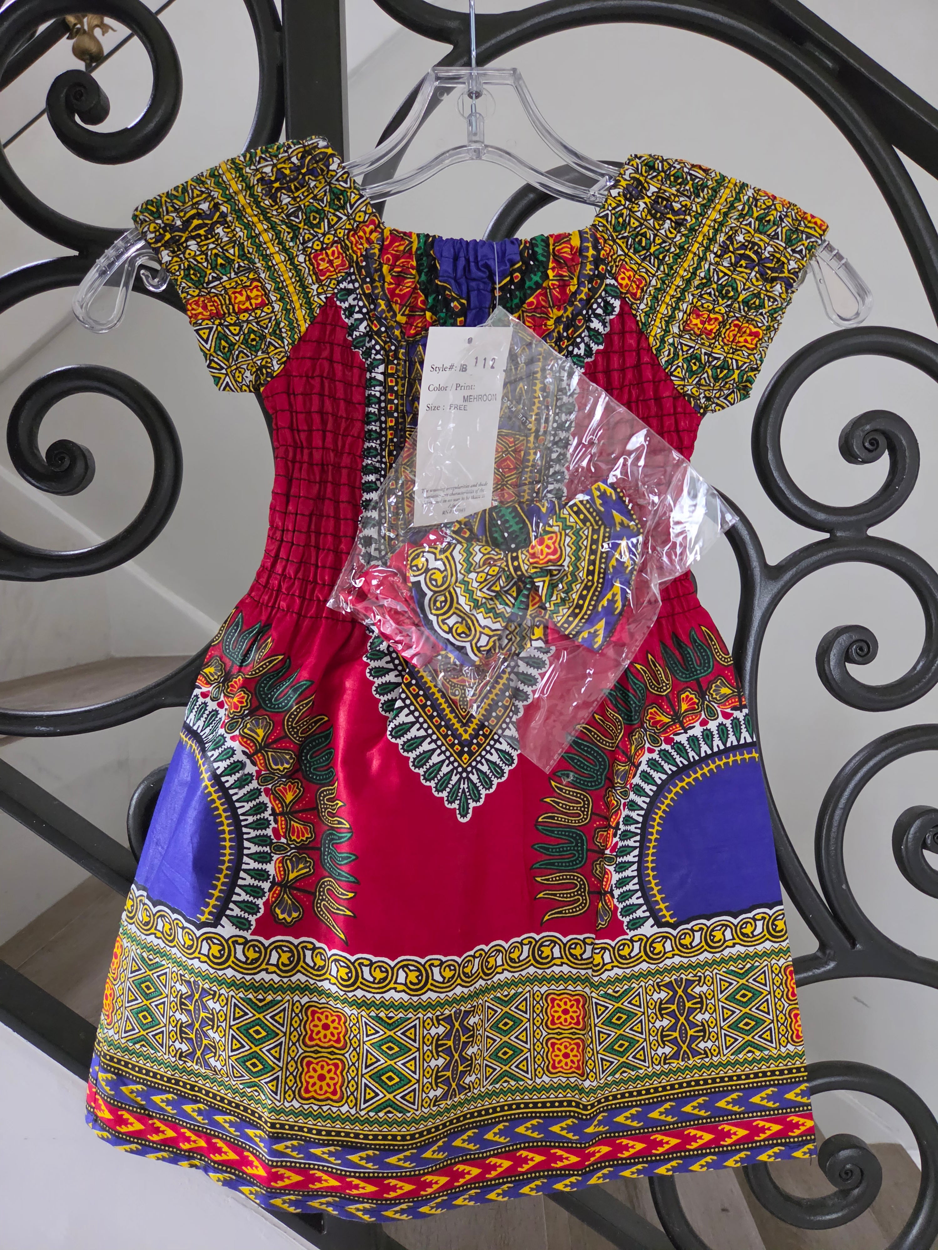Little Kids / Girls African Dashiki Dresses With Head Band 112