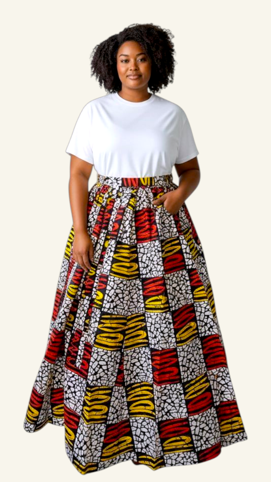 Woman Long Printed Maxi Skirt-1350 Multi