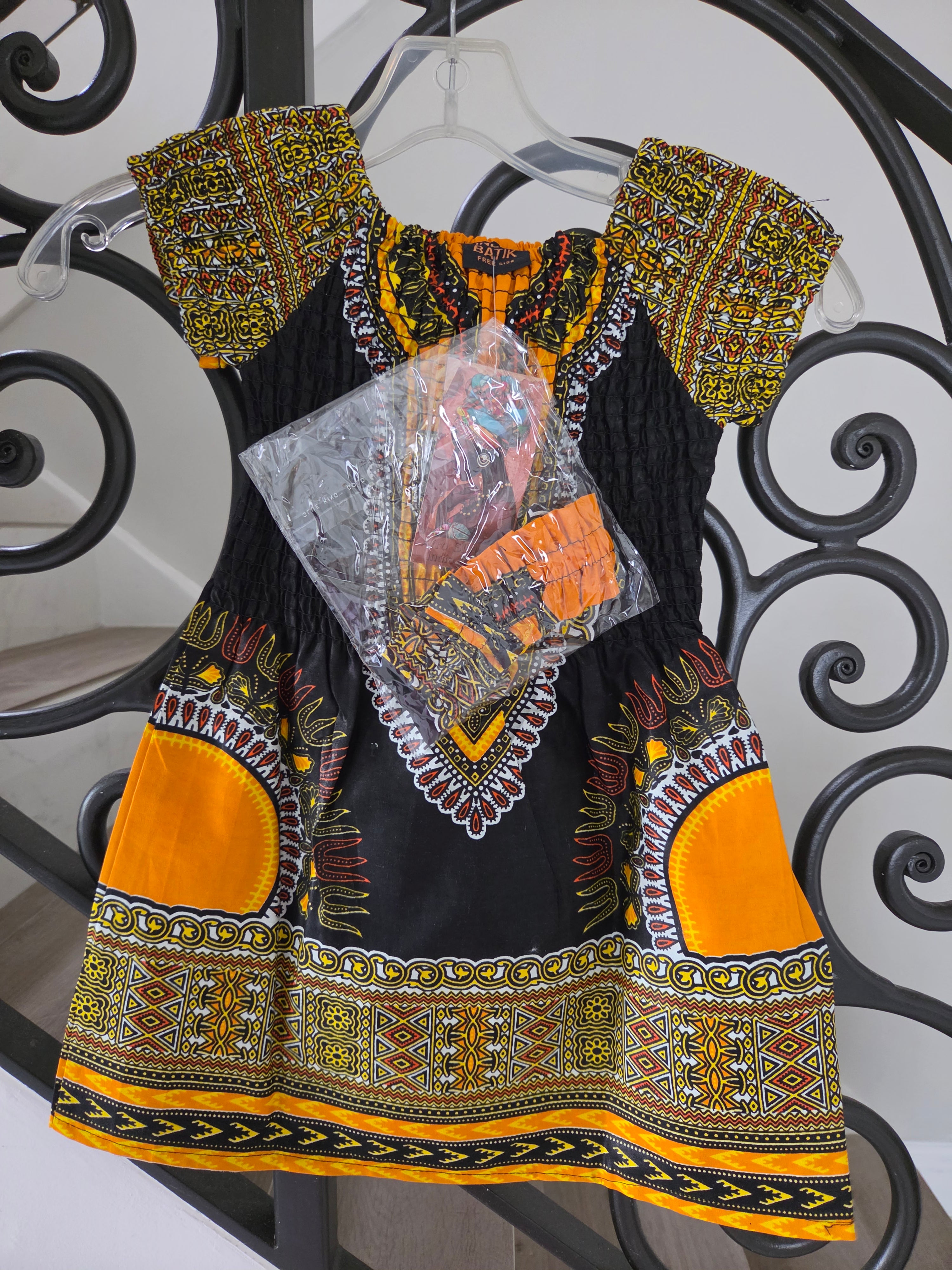 Little Kids / Girls African Dashiki Dresses With Head Band 112