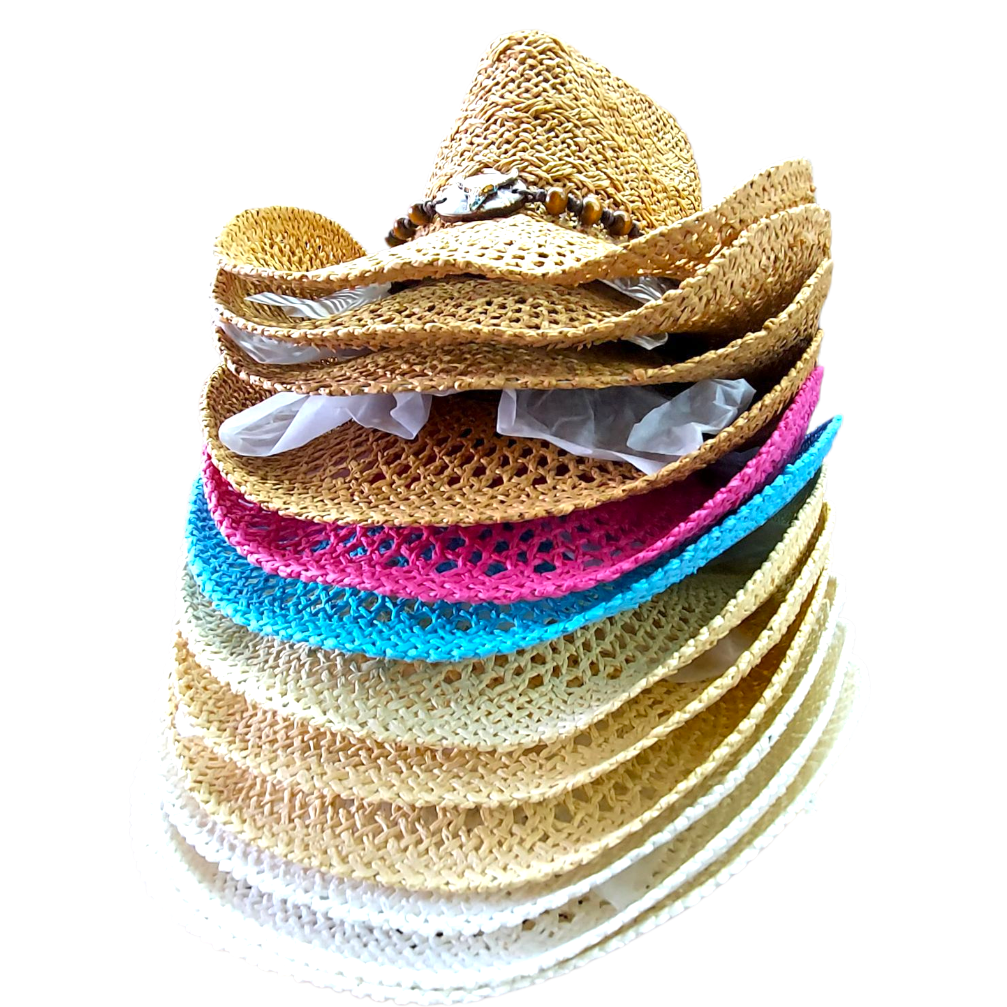 Cowgirl Straw Hat / Pack of 12 Western Hat- Skull