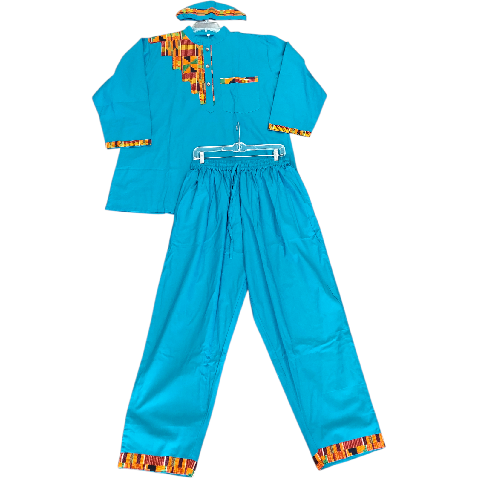 Men’s 3-Piece Traditional Set – Kufi Hat, Tunic Shirt & Long Pant
766 Turquoise