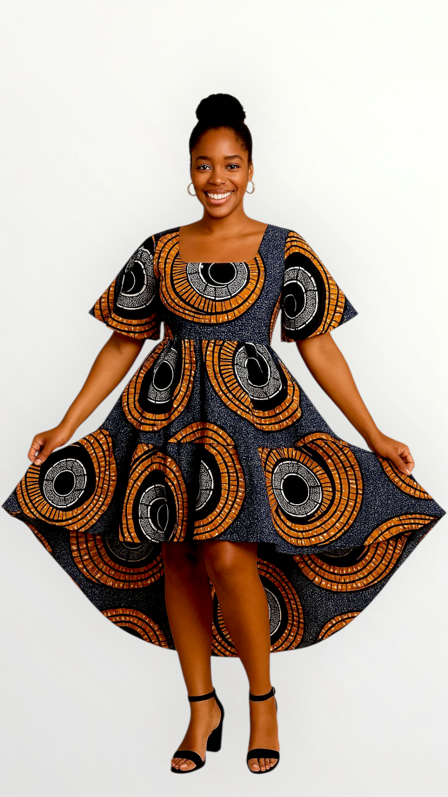 Women High/Low Flounce Dress  -DRS045