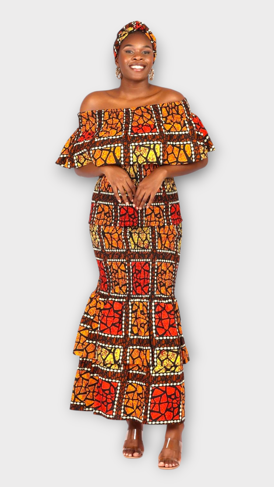 Smock fit & flare Skirt & Blouse Set-DRS019