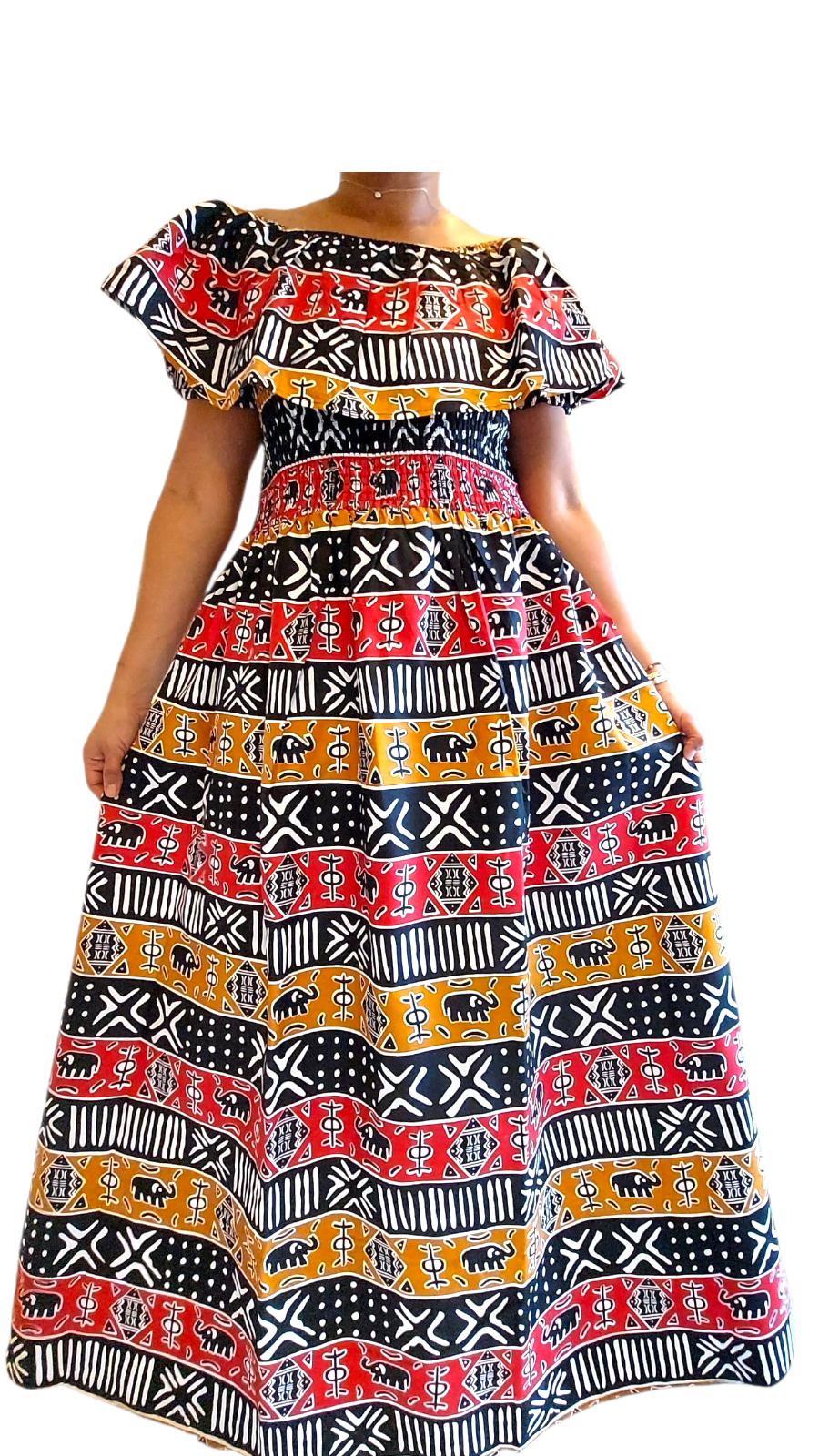 Maxi Frill Dress / Tribal2-KV08