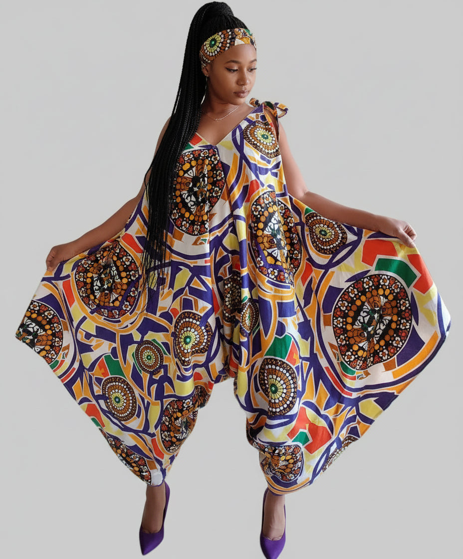 Harem Romper / Jumpsuit - Multi 9003