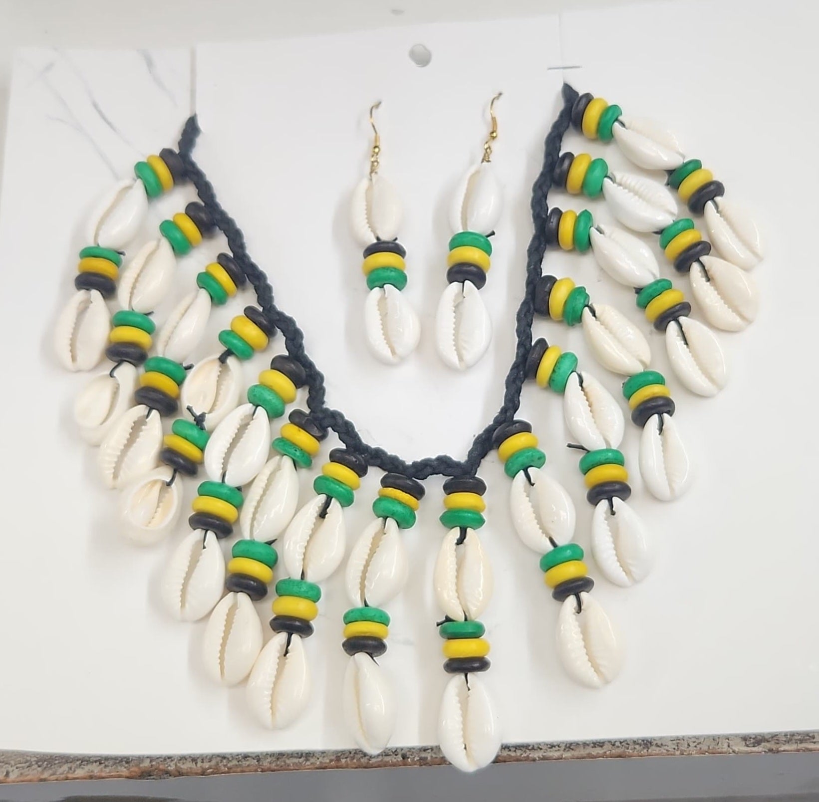 Cowrie Shell Necklace/ Earring Set - Jamaica