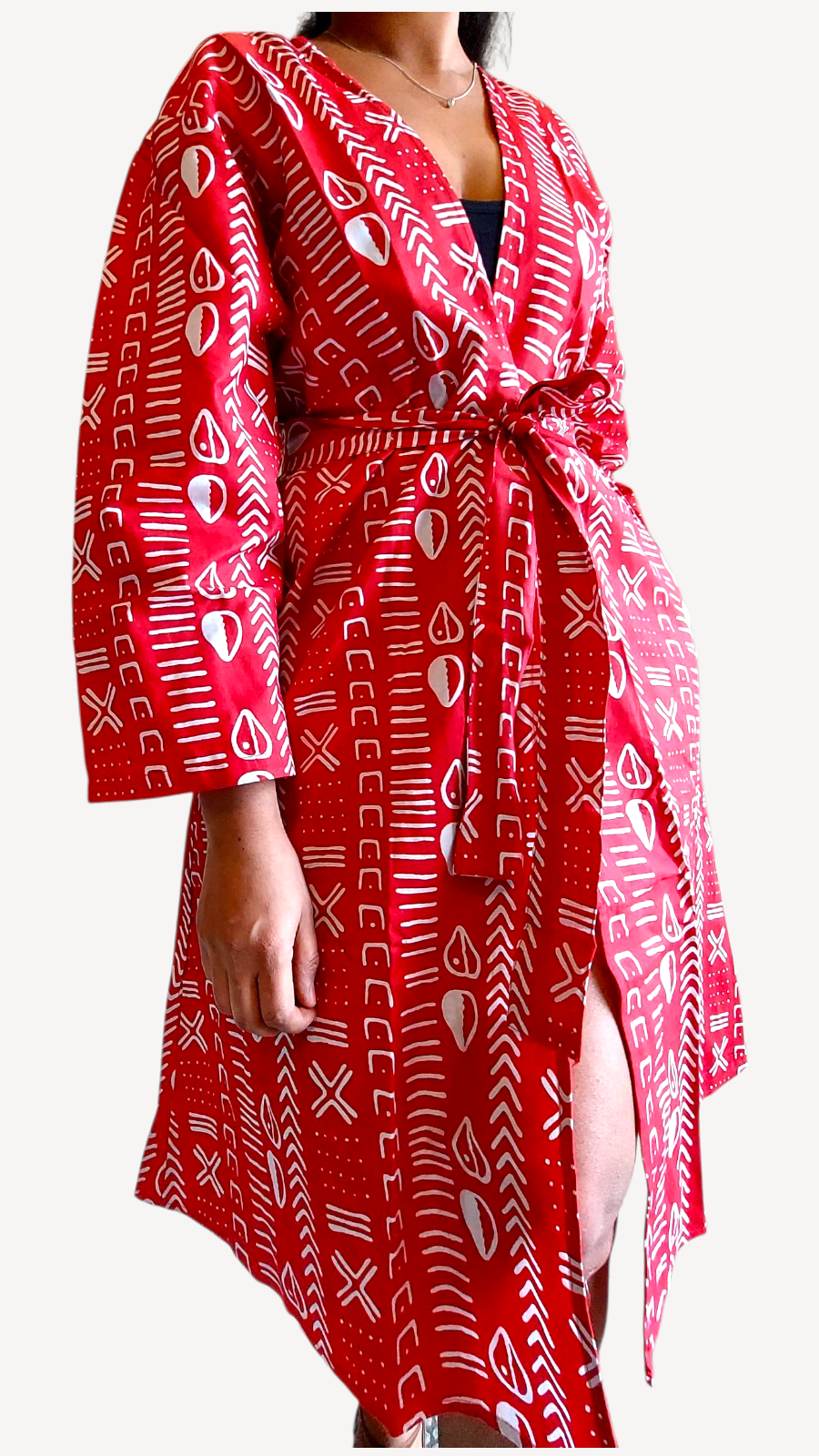 Kimono Mid Length Dress / Ankara Print  FJO17