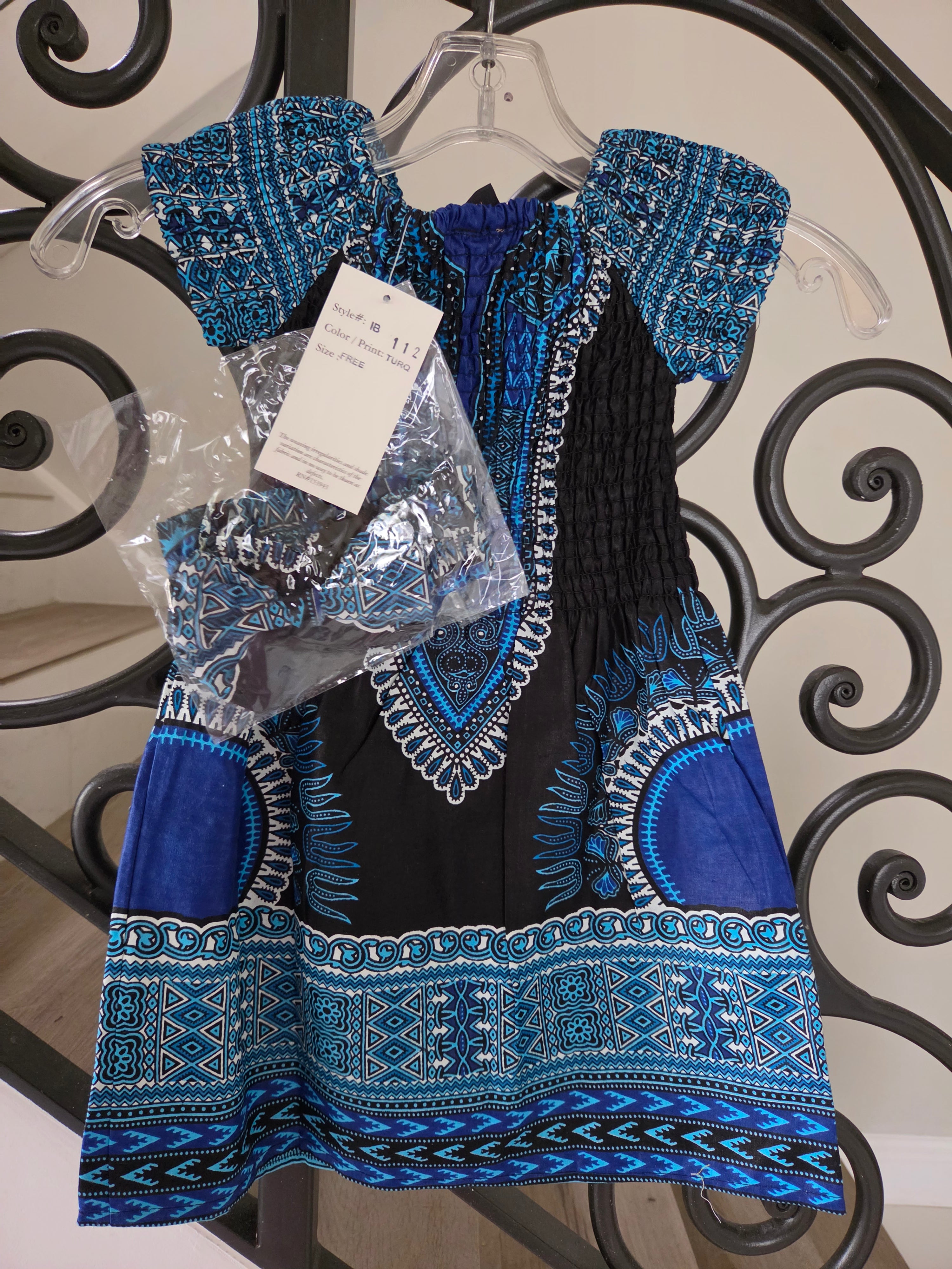 Little Kids / Girls African Dashiki Dresses With Head Band 112
