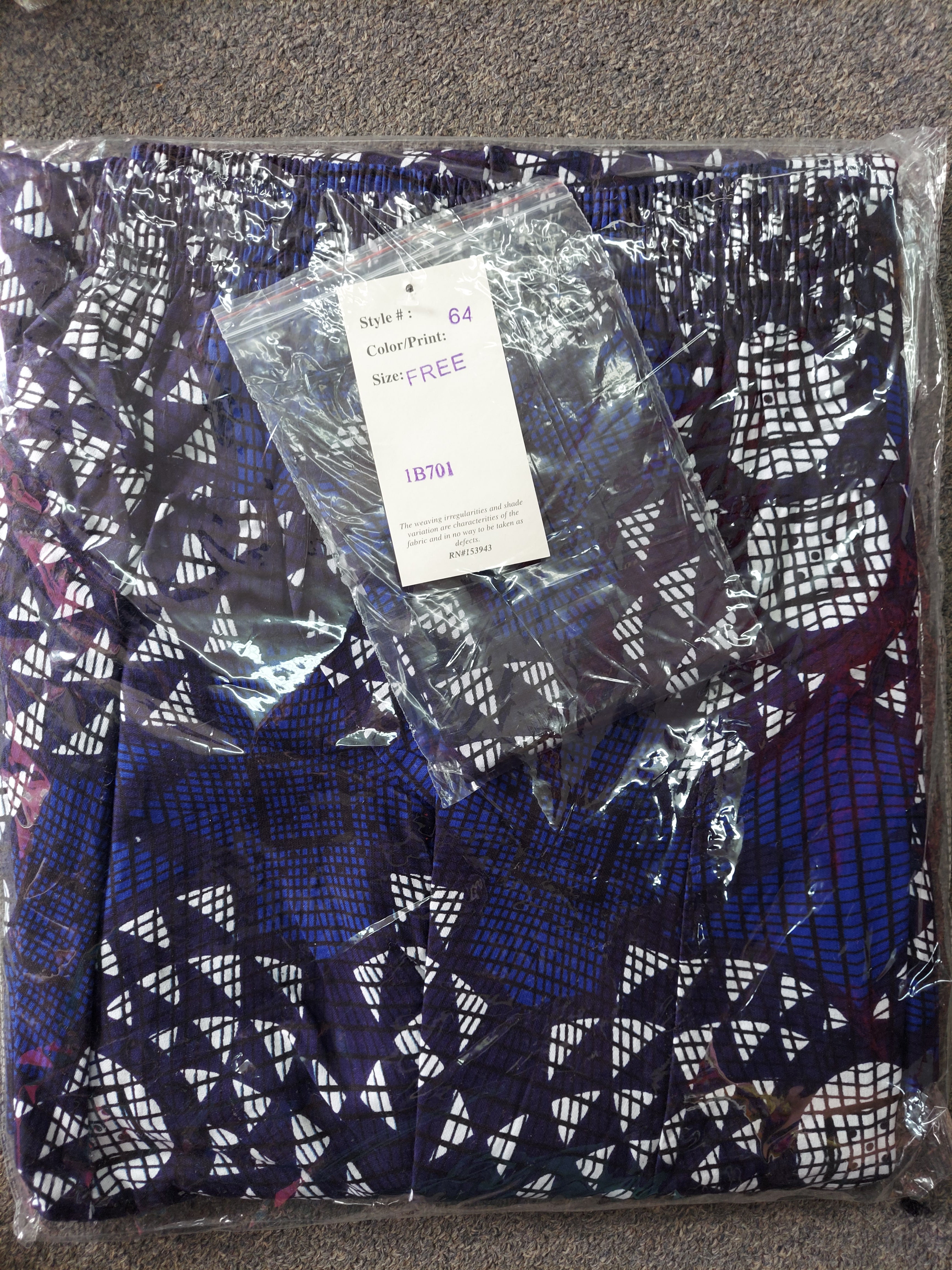 701 Women Palazzo Pant / Wide Leg Pant -Blue Print 64