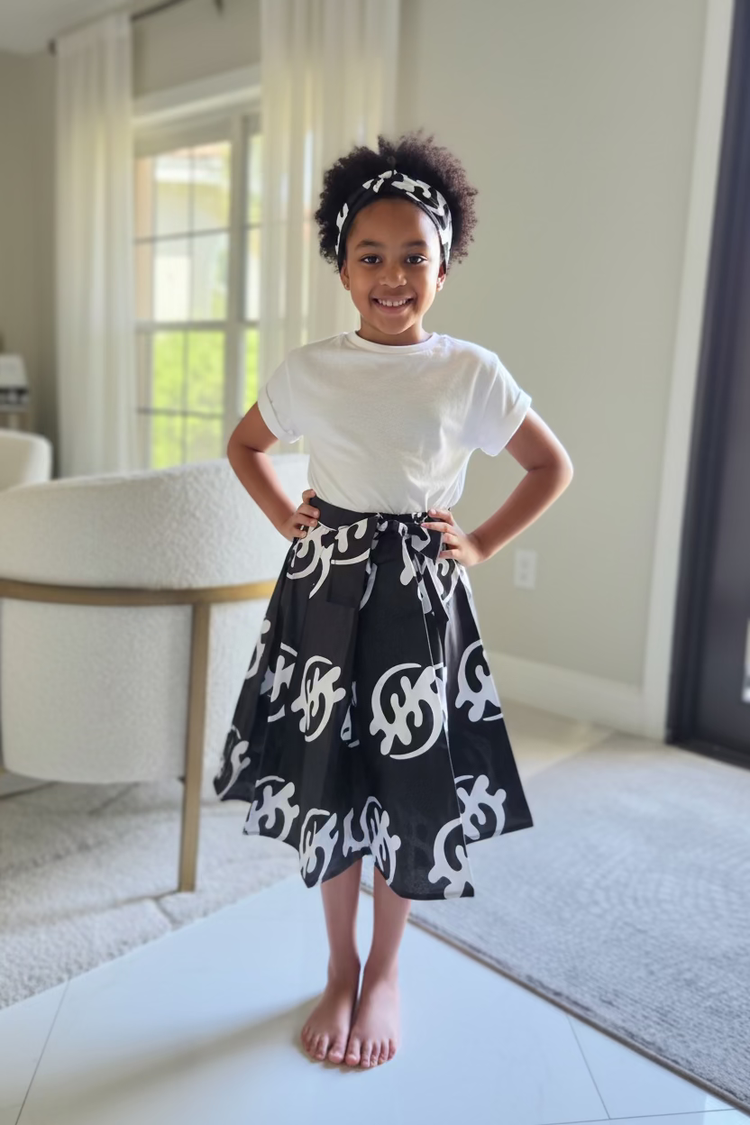 Gye Nyame Heratige Kids Skirt Set K05