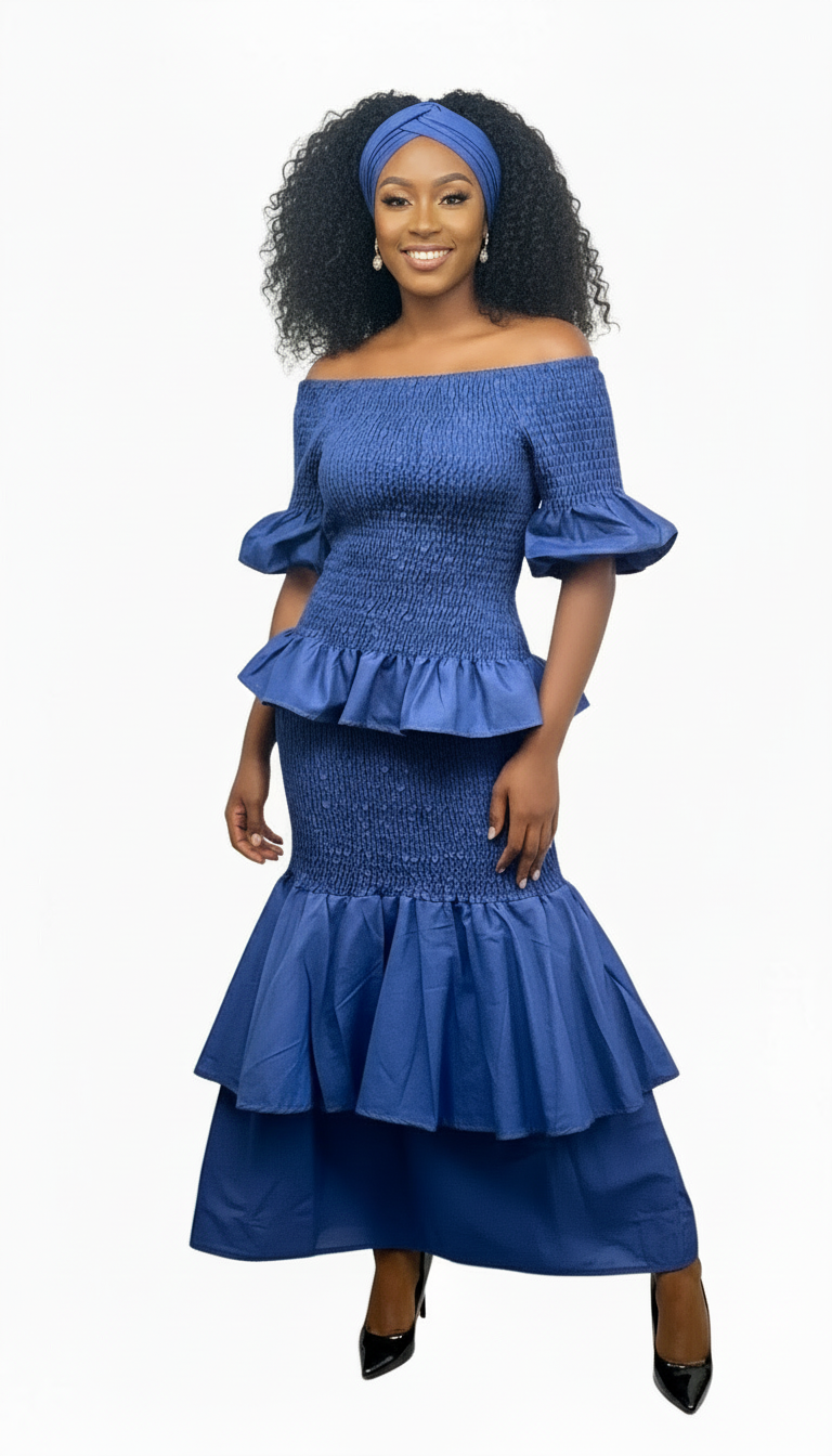 Set / Mermaid Flounce Skirt & Blouse Set 6638-020