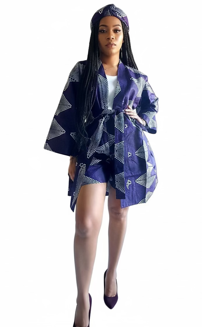 Kimono Shorts Set / Shorts & Kimono Purple 012 B