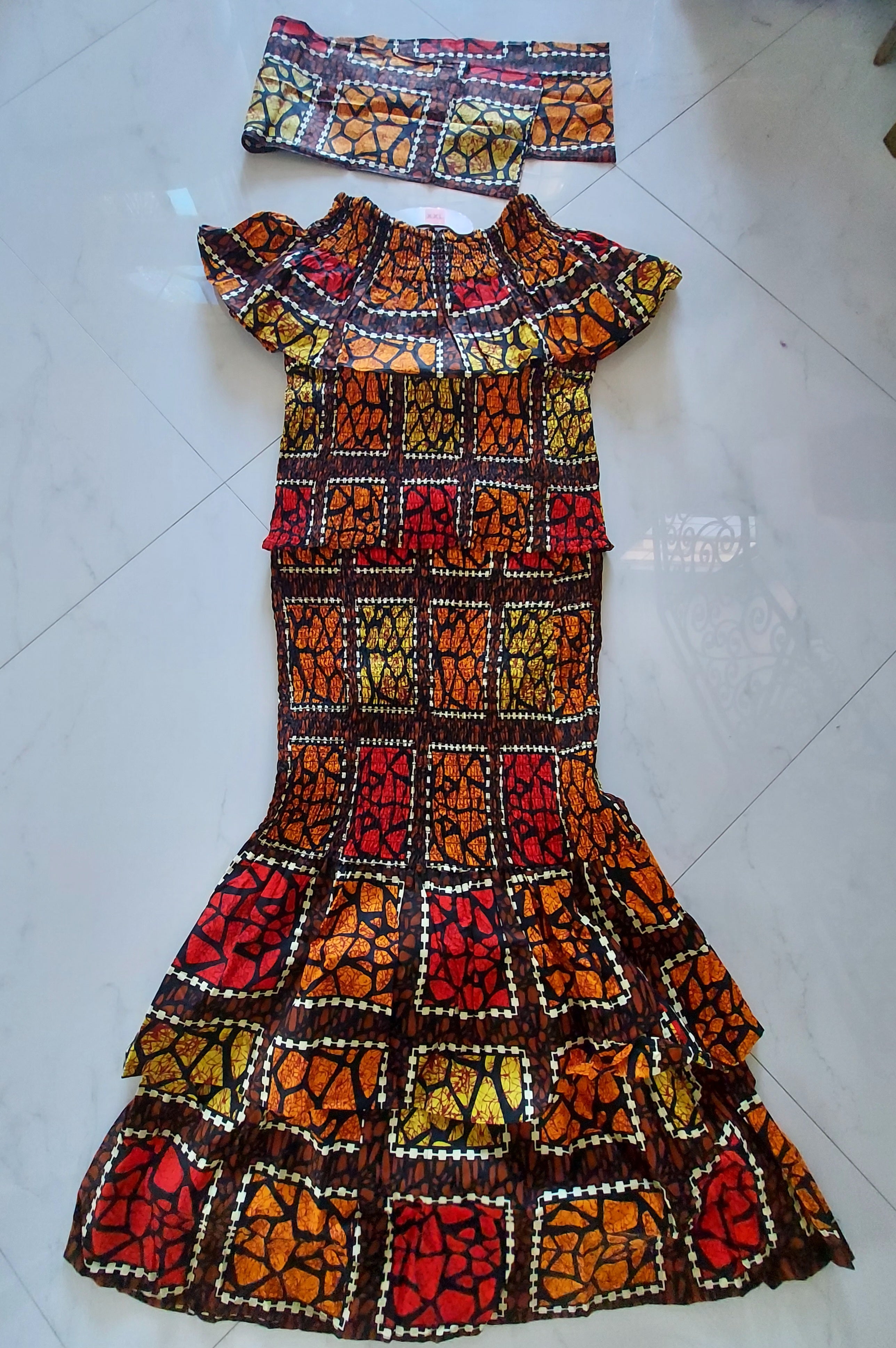 Smock fit & flare Skirt & Blouse Set-DRS019