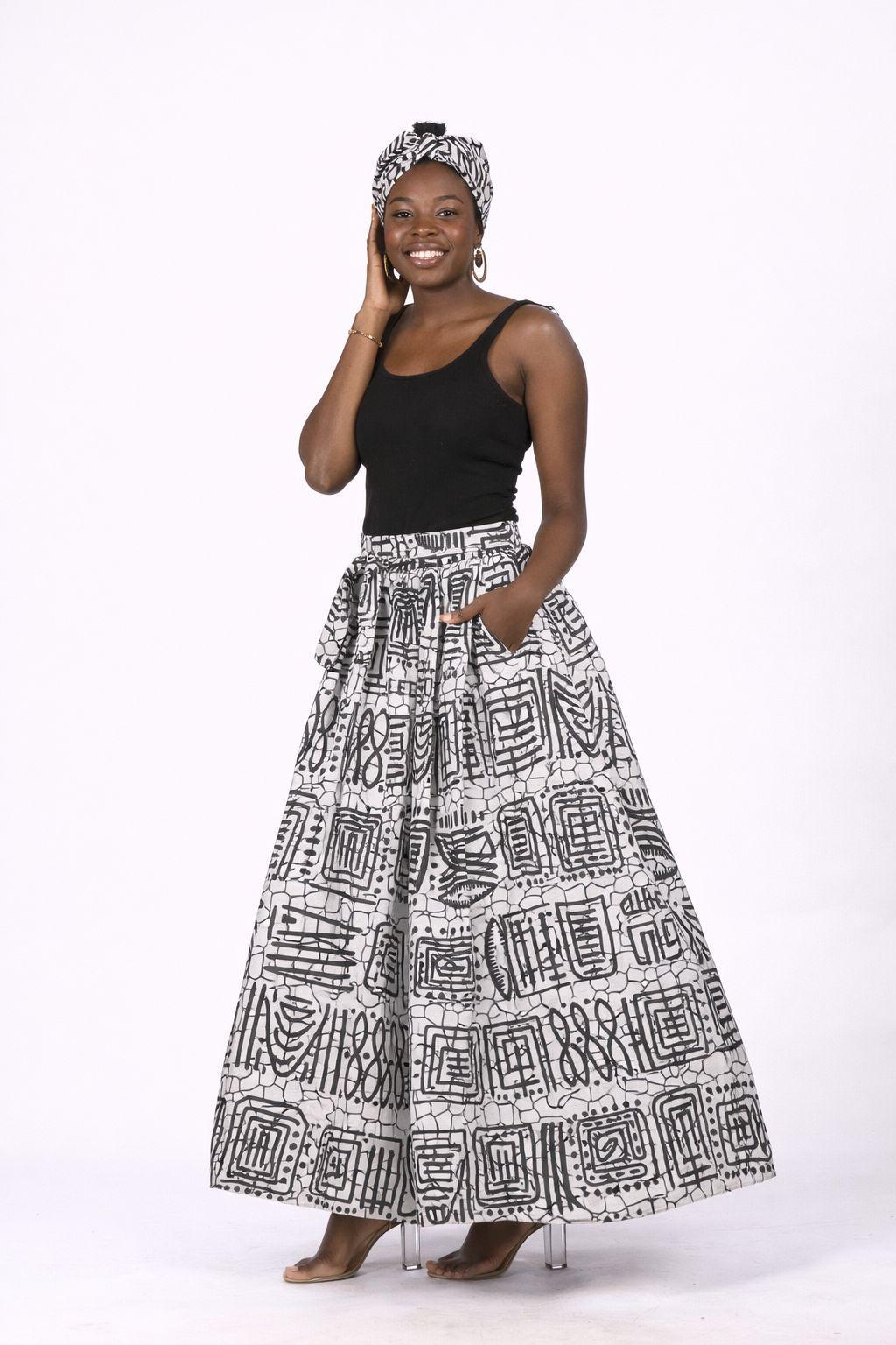 Woman Long Printed Maxi Skirt-1350 H
