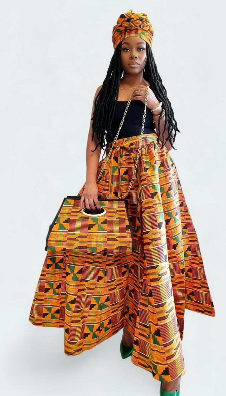 3pcs Set Maxi Skirt Pocketbook wrap Dress 2167 C