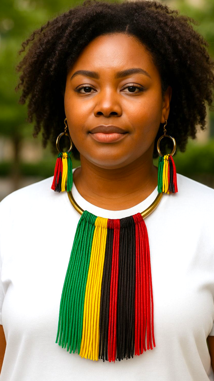 Necklace & Earrings Set- Rasta Bead3