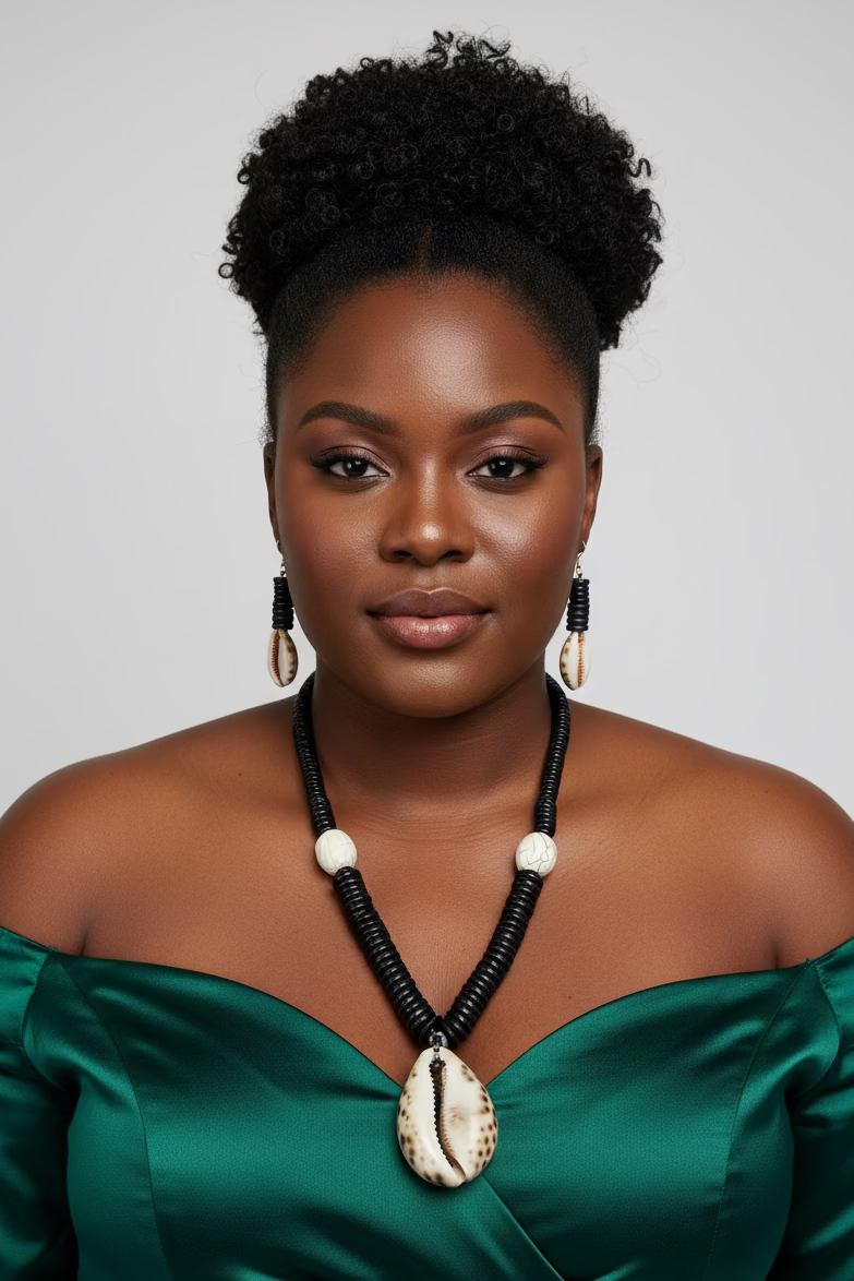 Necklace & Earings Set / Big Cowrie Shell