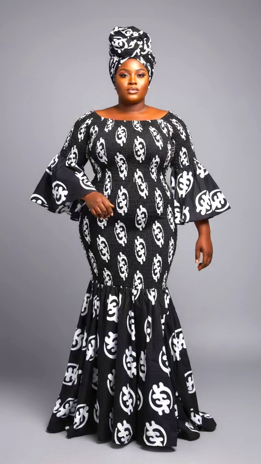 Smock Mermaid Dress - Gynamee Print 1112