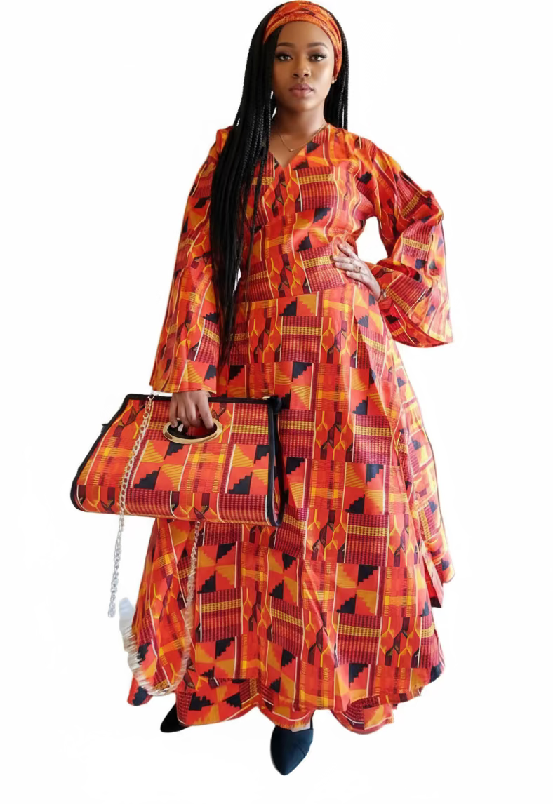 3pcs Set Maxi Skirt Pocketbook wrap Dress 2167 I