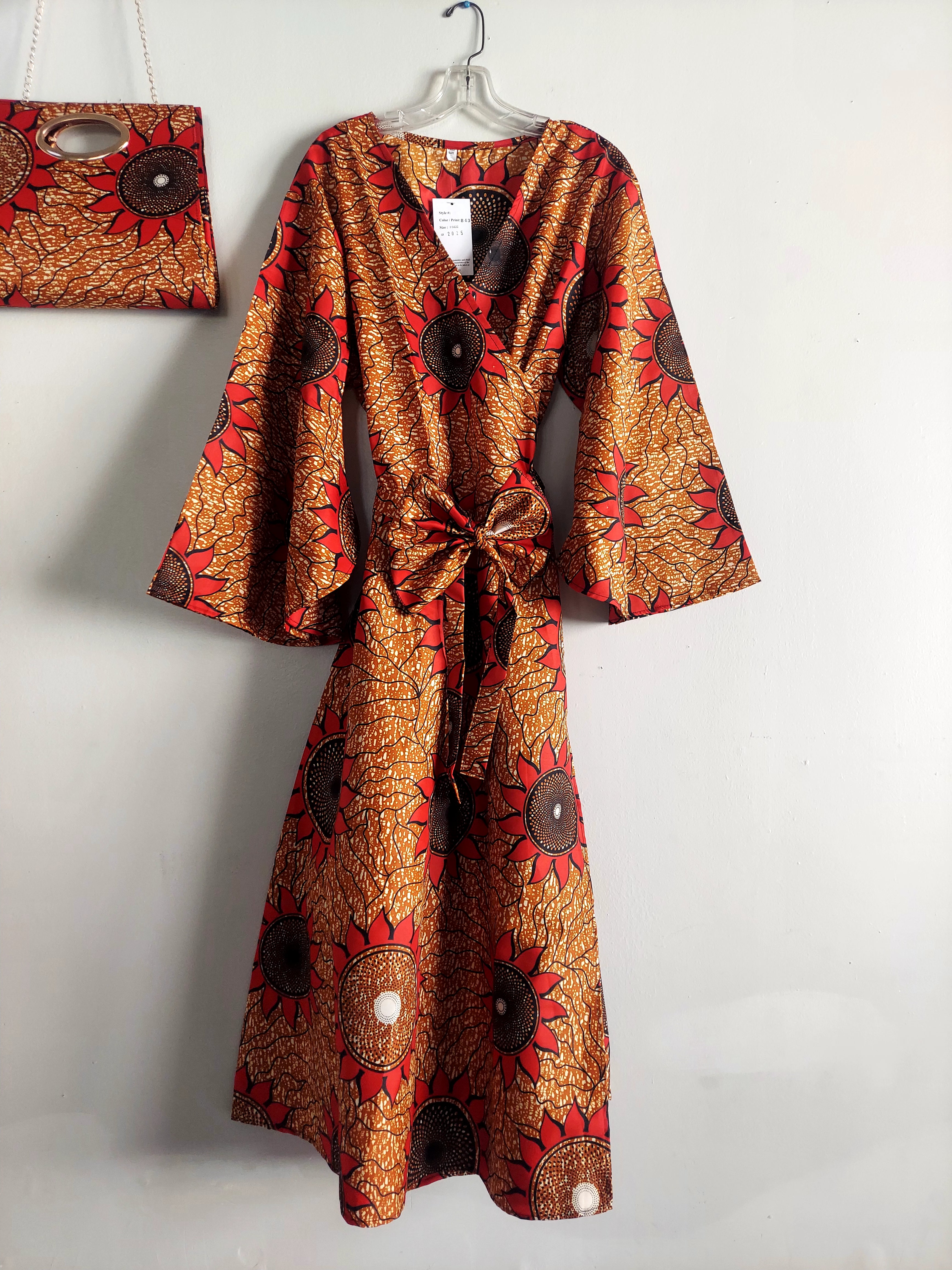 Combo Long Wrap Dress + Pocketbook Set 2025-843