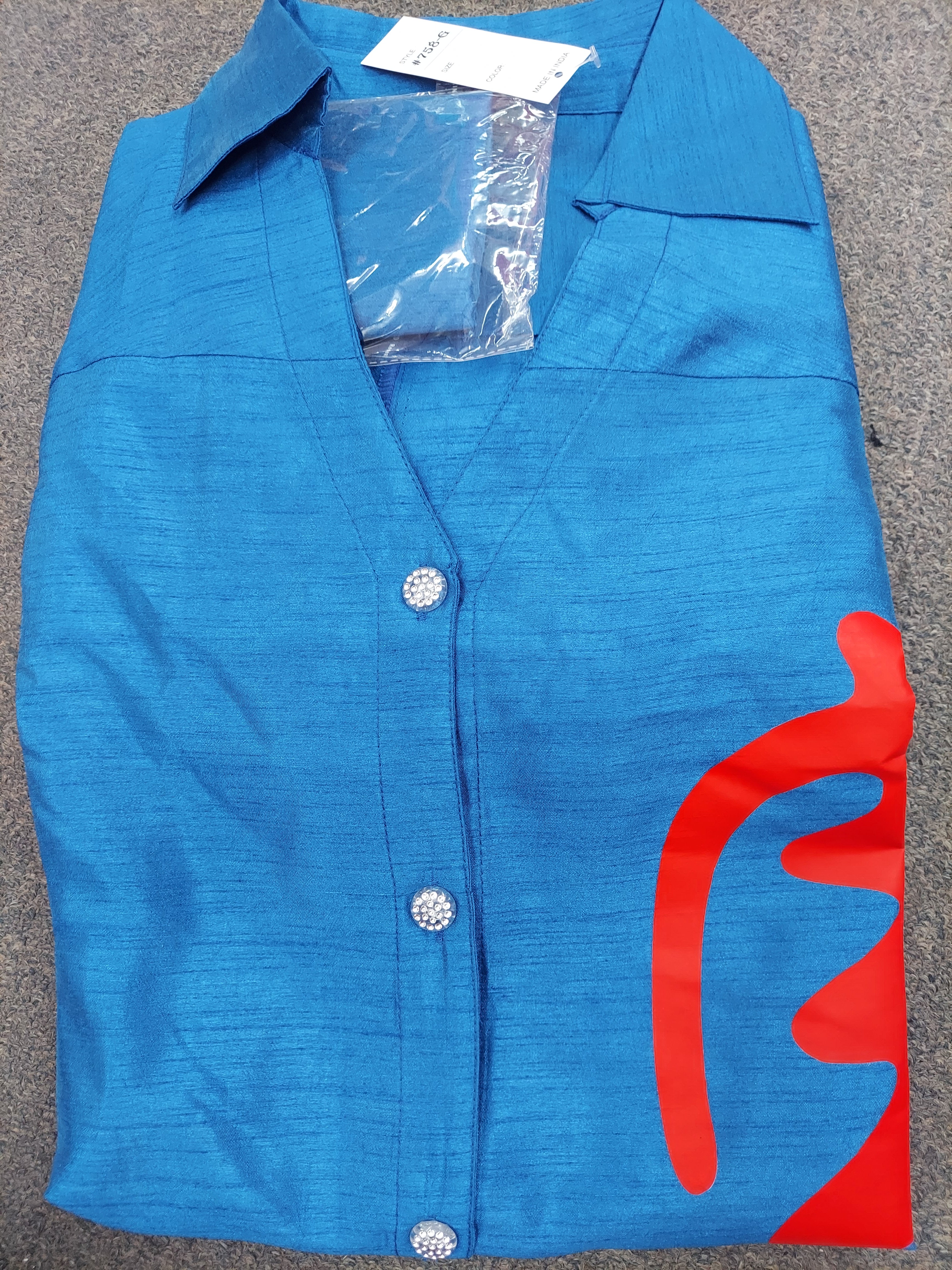 Swing Dress/ Faux Silk/ Ruffle Sleeve With Gyname Decal 758G Royal Blue