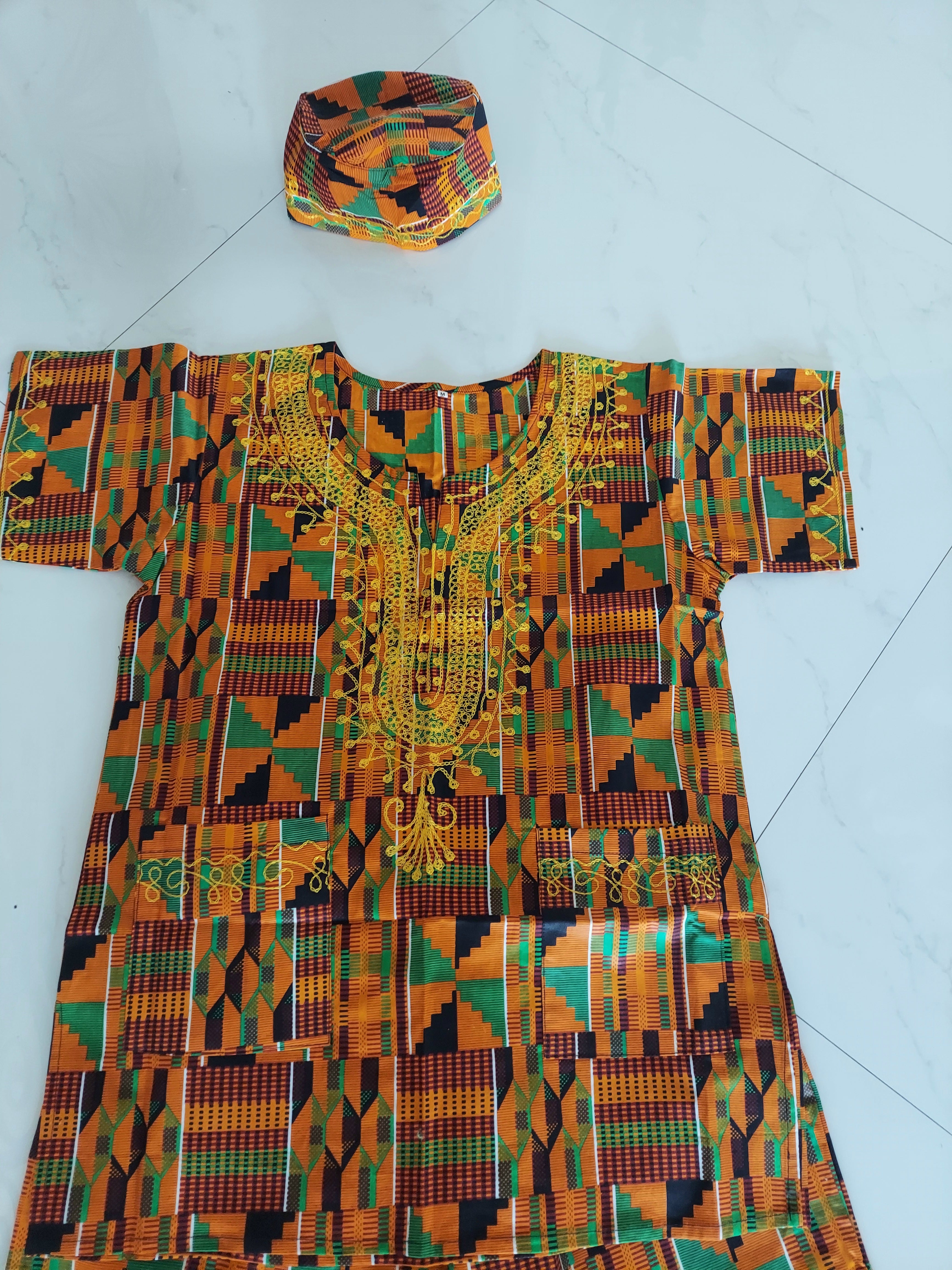 Men 3Pcs Pant Set /Traditional Kente Print-