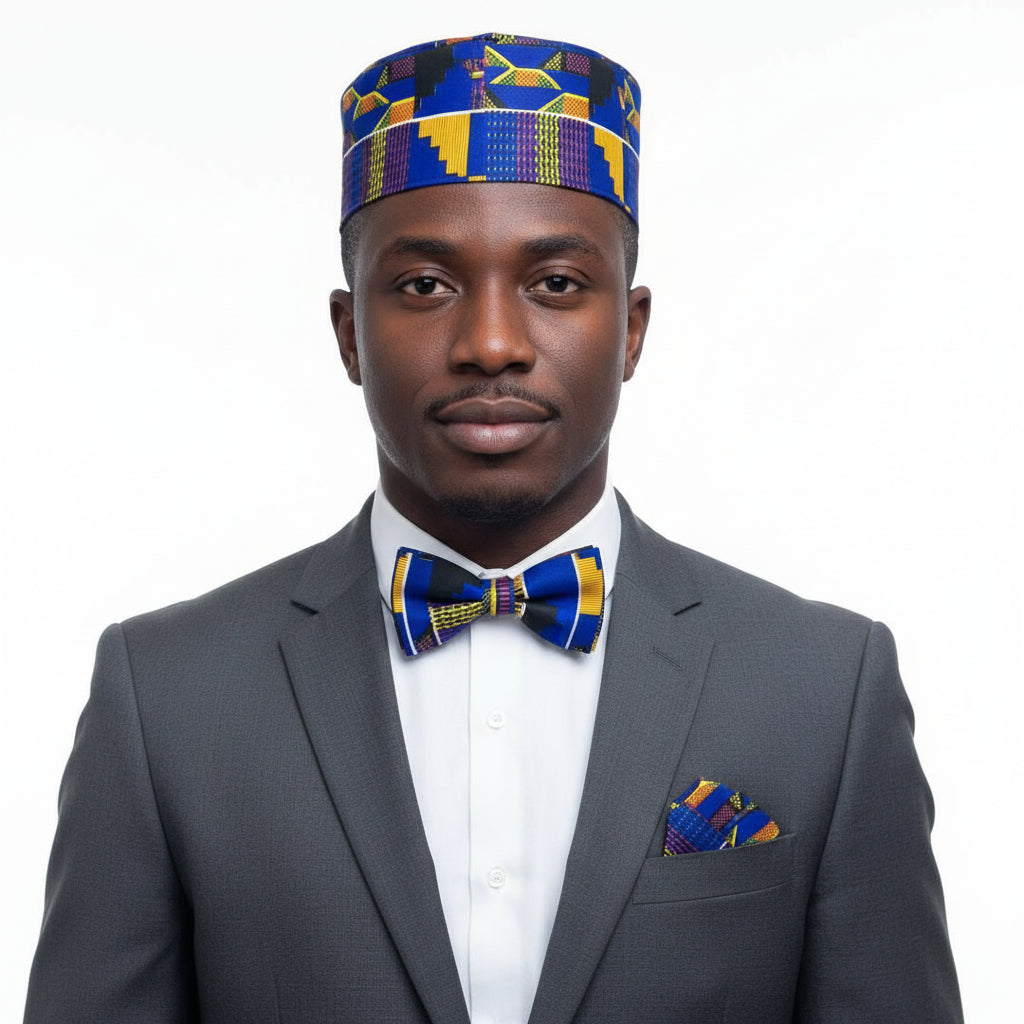 4 Pcs Bow tie Set-Kente3
