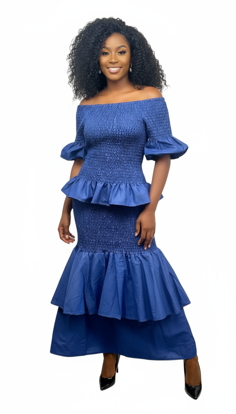 Set / Mermaid Flounce Skirt & Blouse Set 6638-020